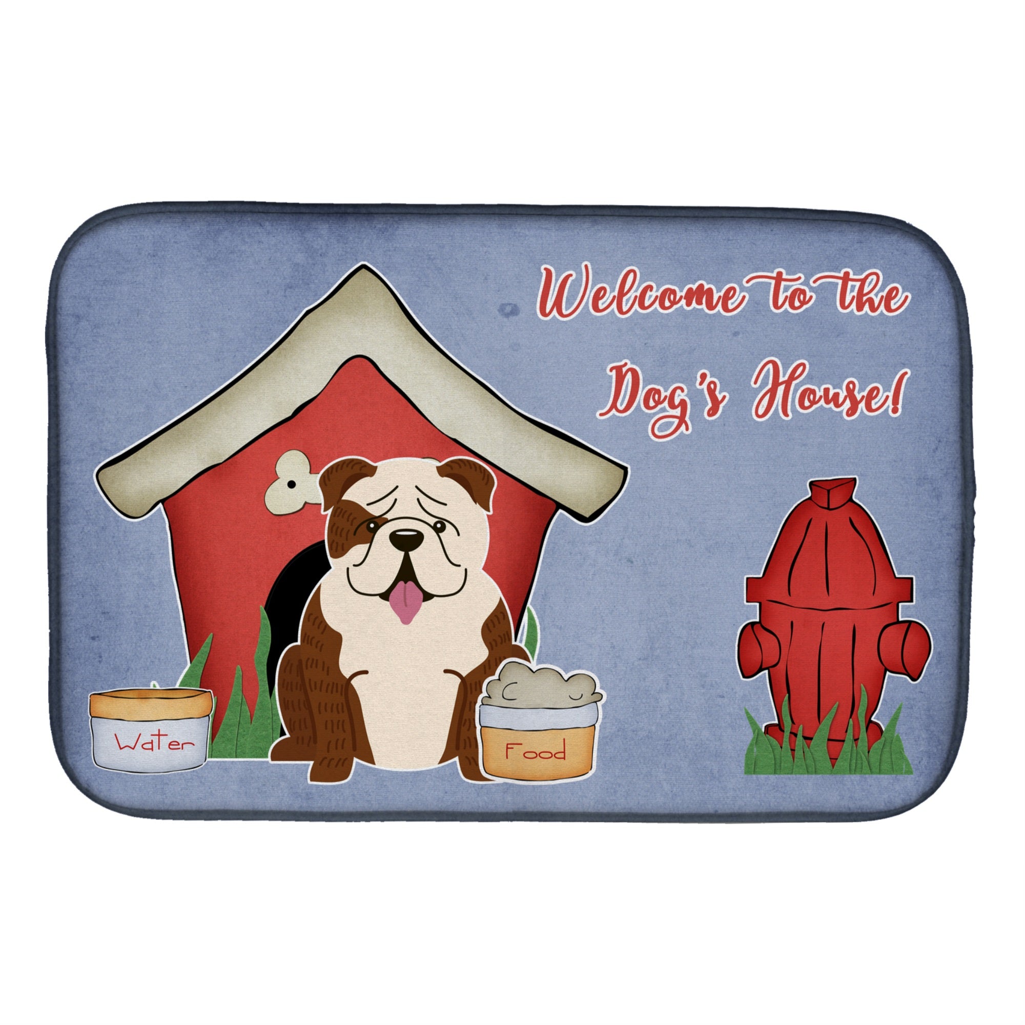 'Caroline'S Treasures Dog House Collection English Bulldog Brindle White Dish Drying Mat, 14 X 21''