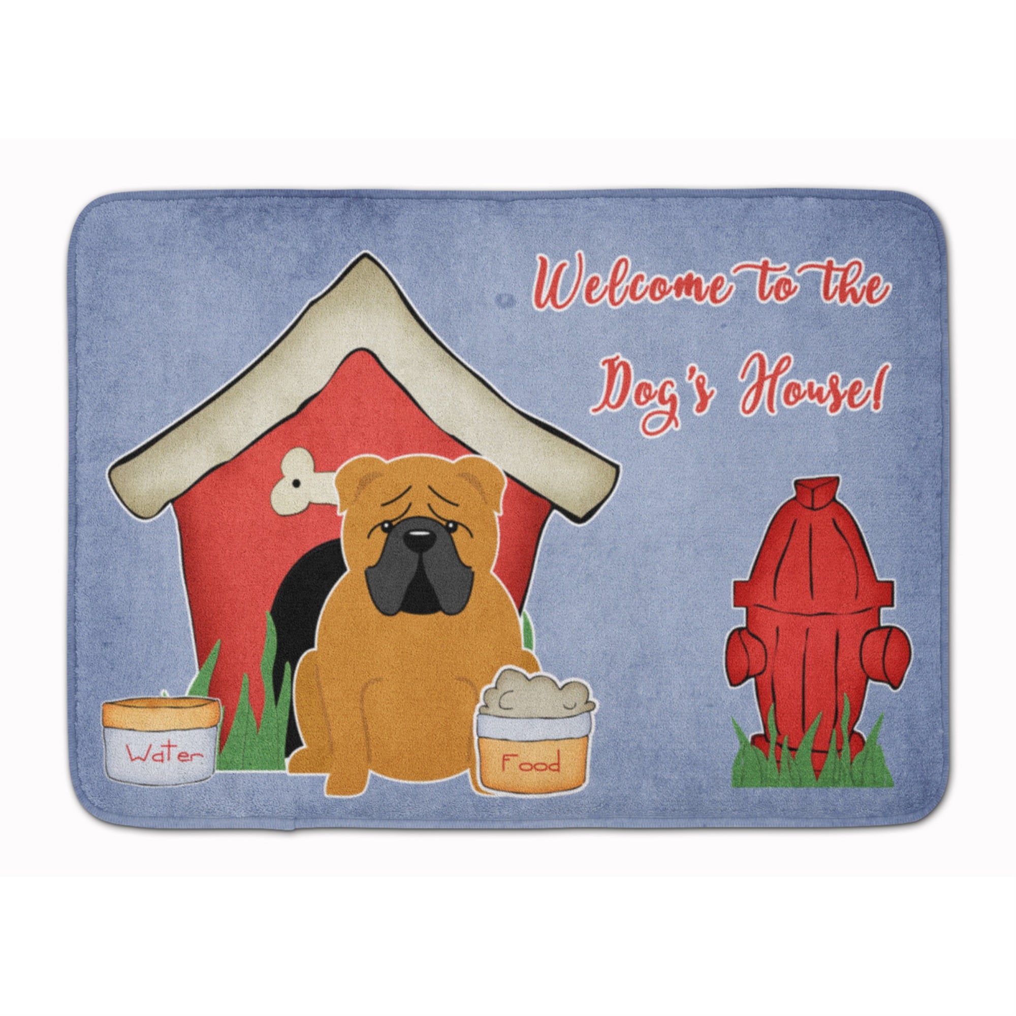 Carolines Treasures Dog House English Bulldog Red Floor Mat, 19 x 27, Multicolor