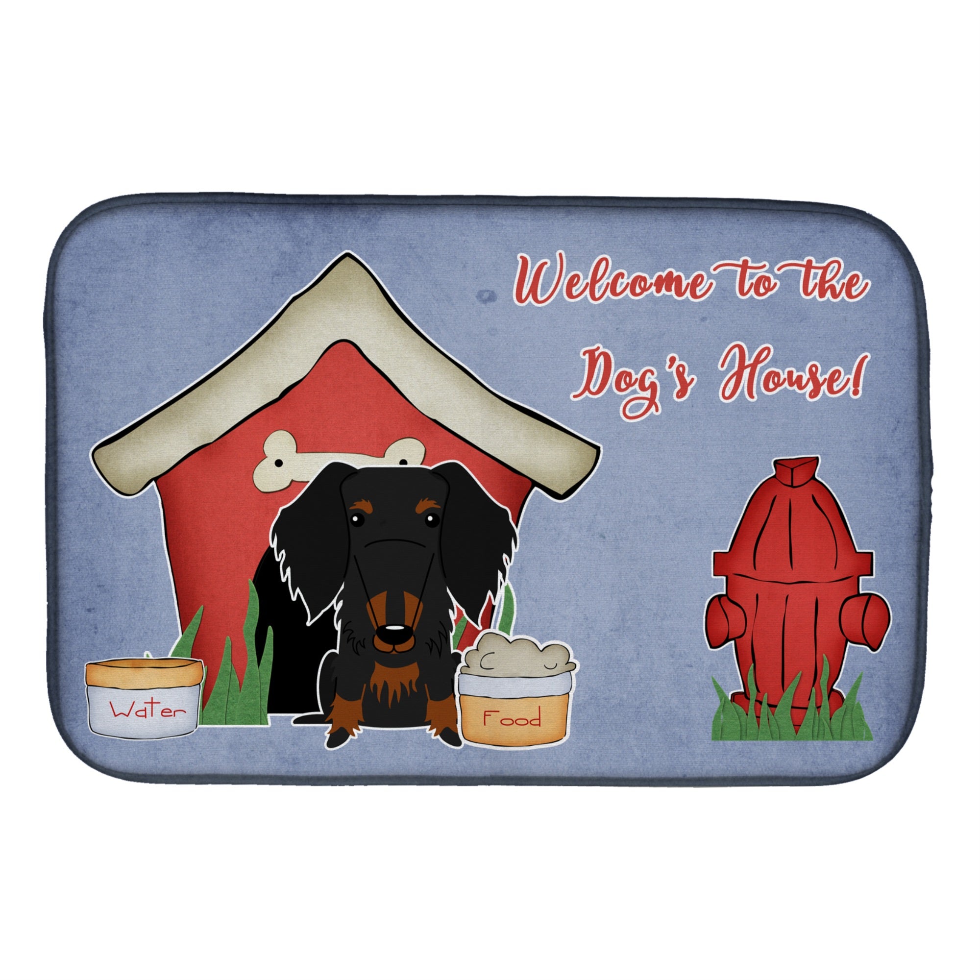 'Caroline'S Treasures Dog House Collection Wire Haired Dachshund Black Tan Dish Drying Mat, 14'''' X 21''''''