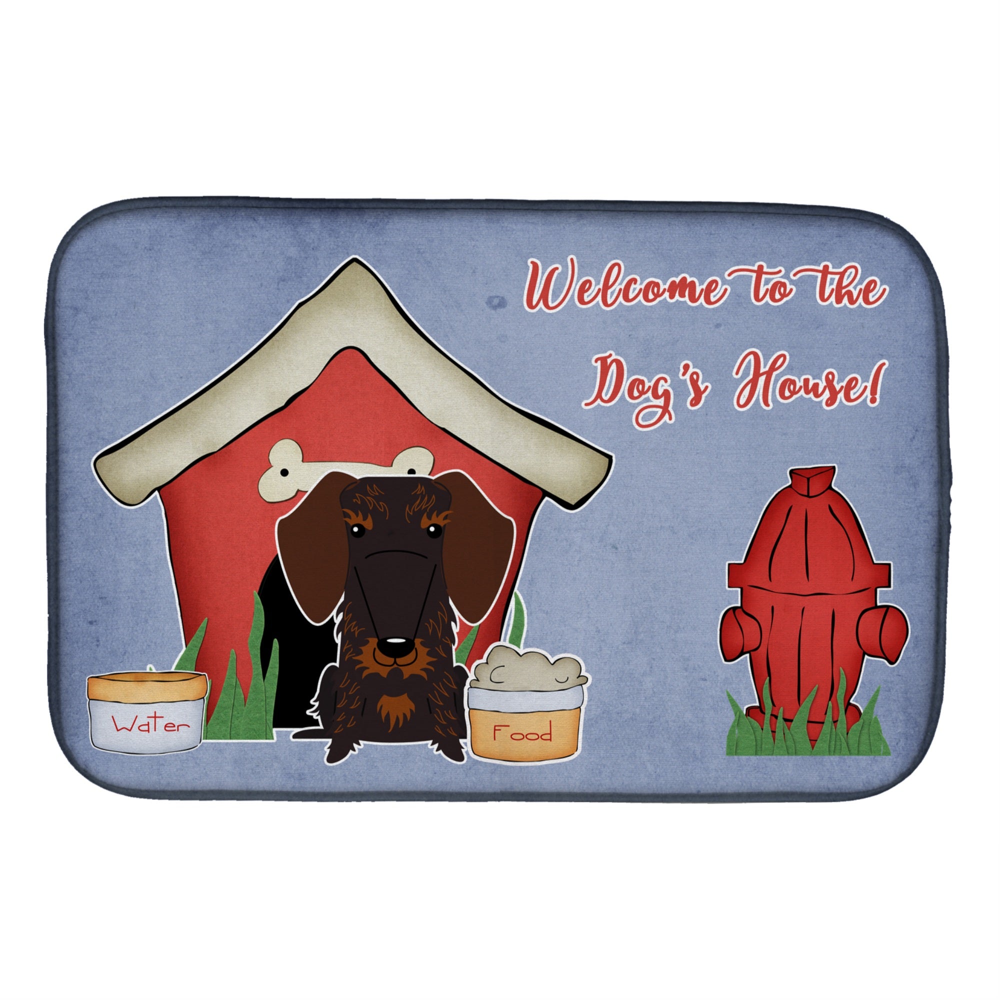 'Caroline'S Treasures Dog House Collection Wire Haired Dachshund Chocolate Dish Drying Mat, 14 X 21''