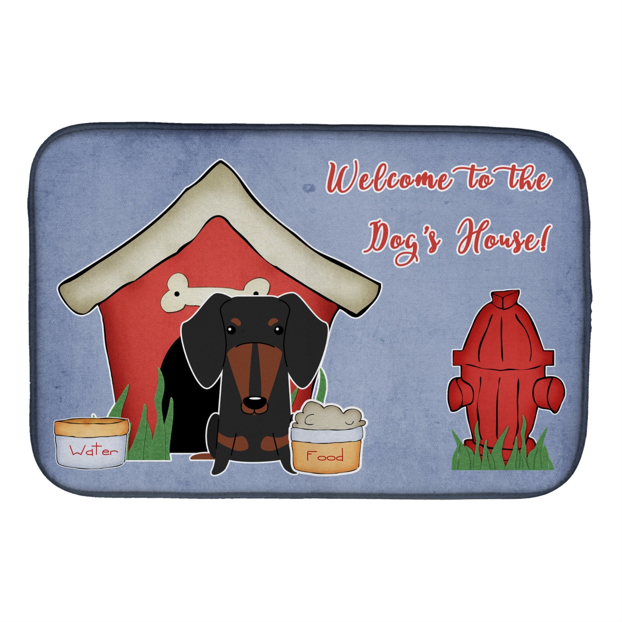 'Caroline'S Treasures Dog House Collection Dachshund Black Tan Dish Drying Mat, 14'''' X 21''''''