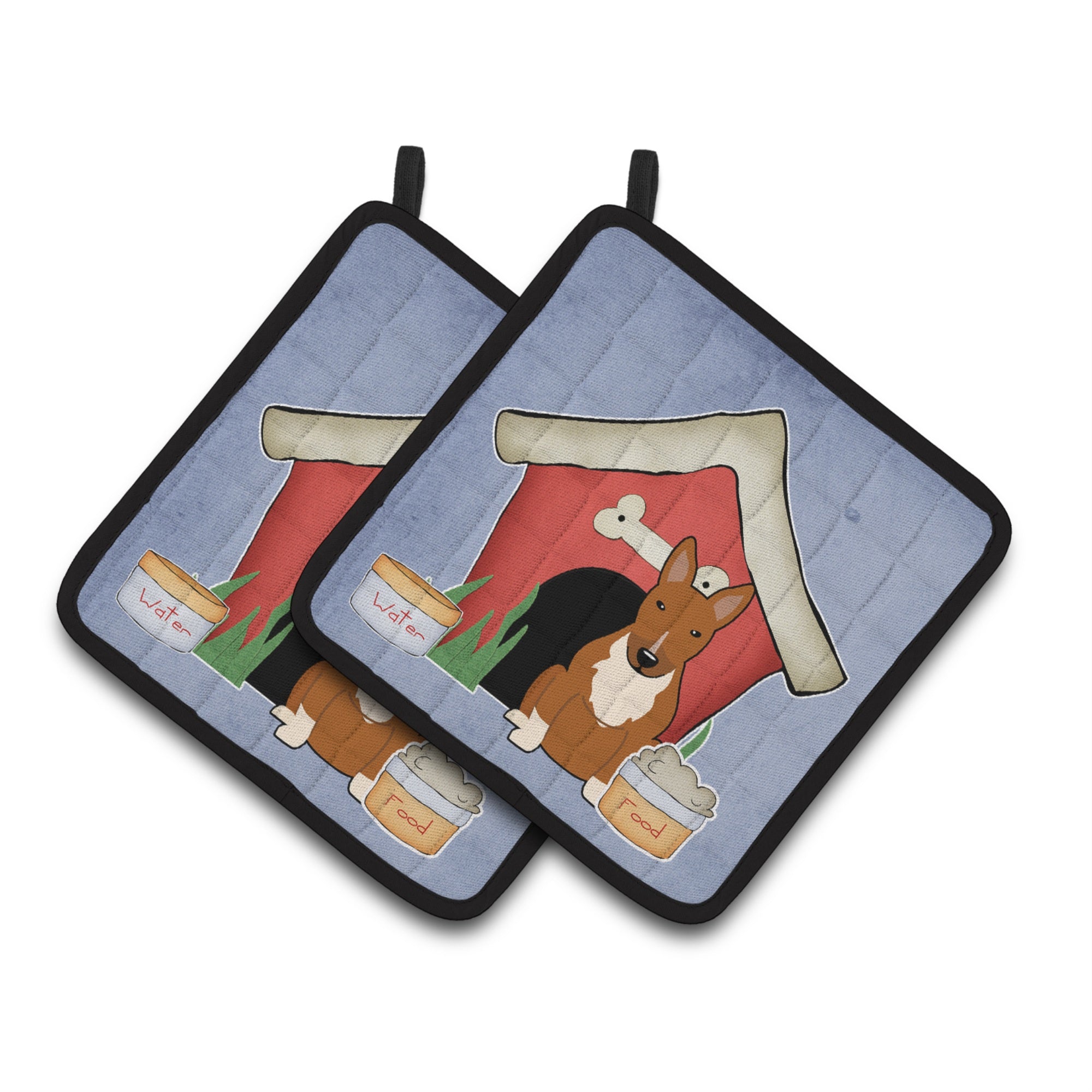 'Caroline'S Treasures Dog House Collection Bull Terrier Red Pair Of Pot Holders Bb2888Pthd, 7.5Hx7.5W, Multicolor''