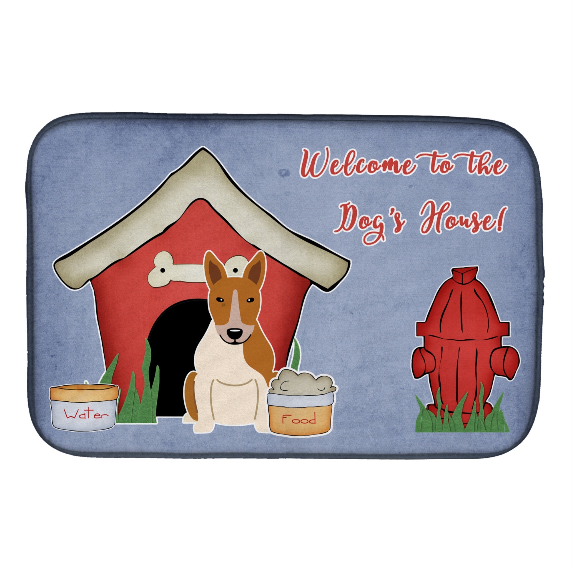 'Caroline'S Treasures Dog House Collection Red White Dish Drying Mat, 14'''' X 21''''''