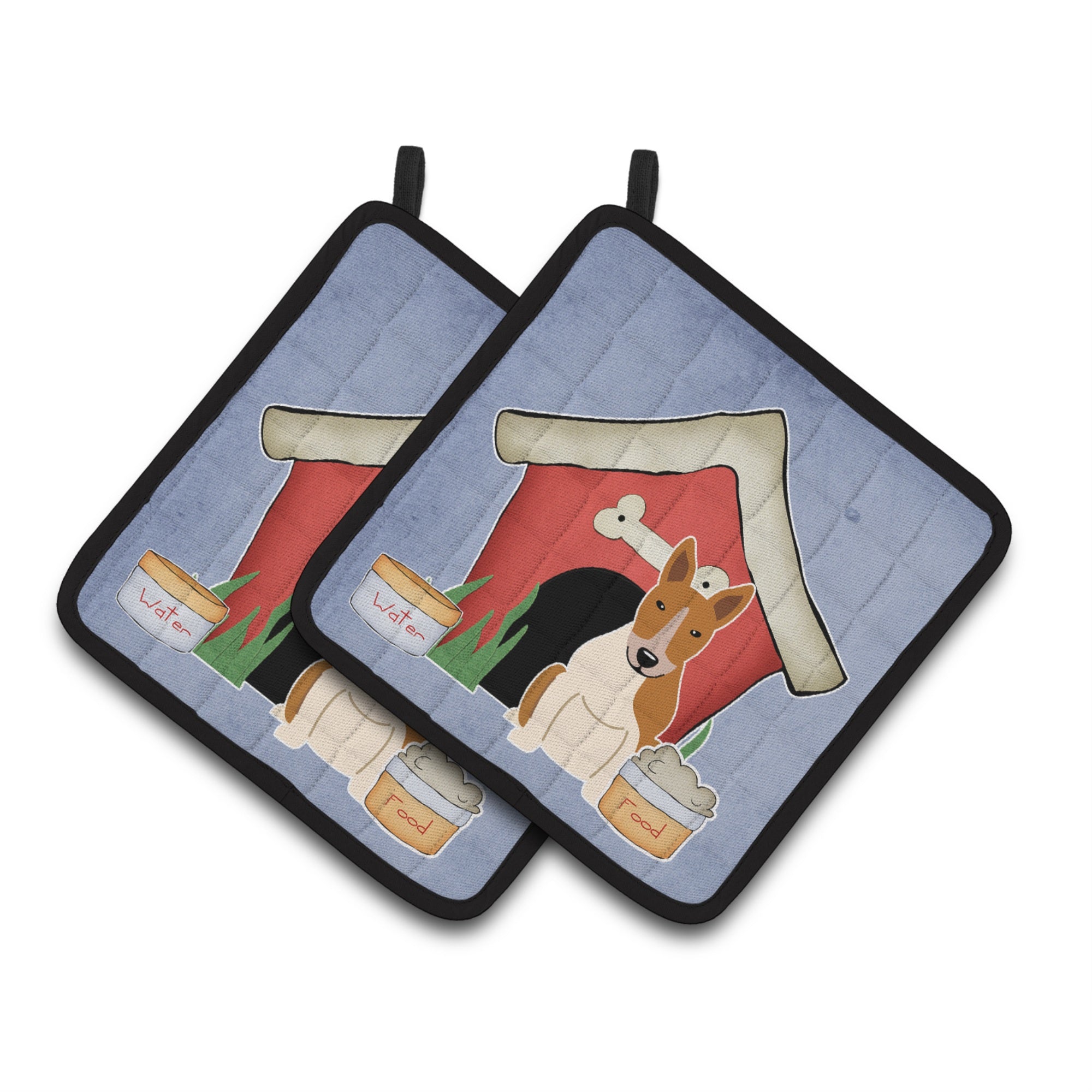 'Caroline'S Treasures Dog House Collection Bull Terrier Red White Pair Of Pot Holders Bb2889Pthd, 7.5Hx7.5W, Multicolor''