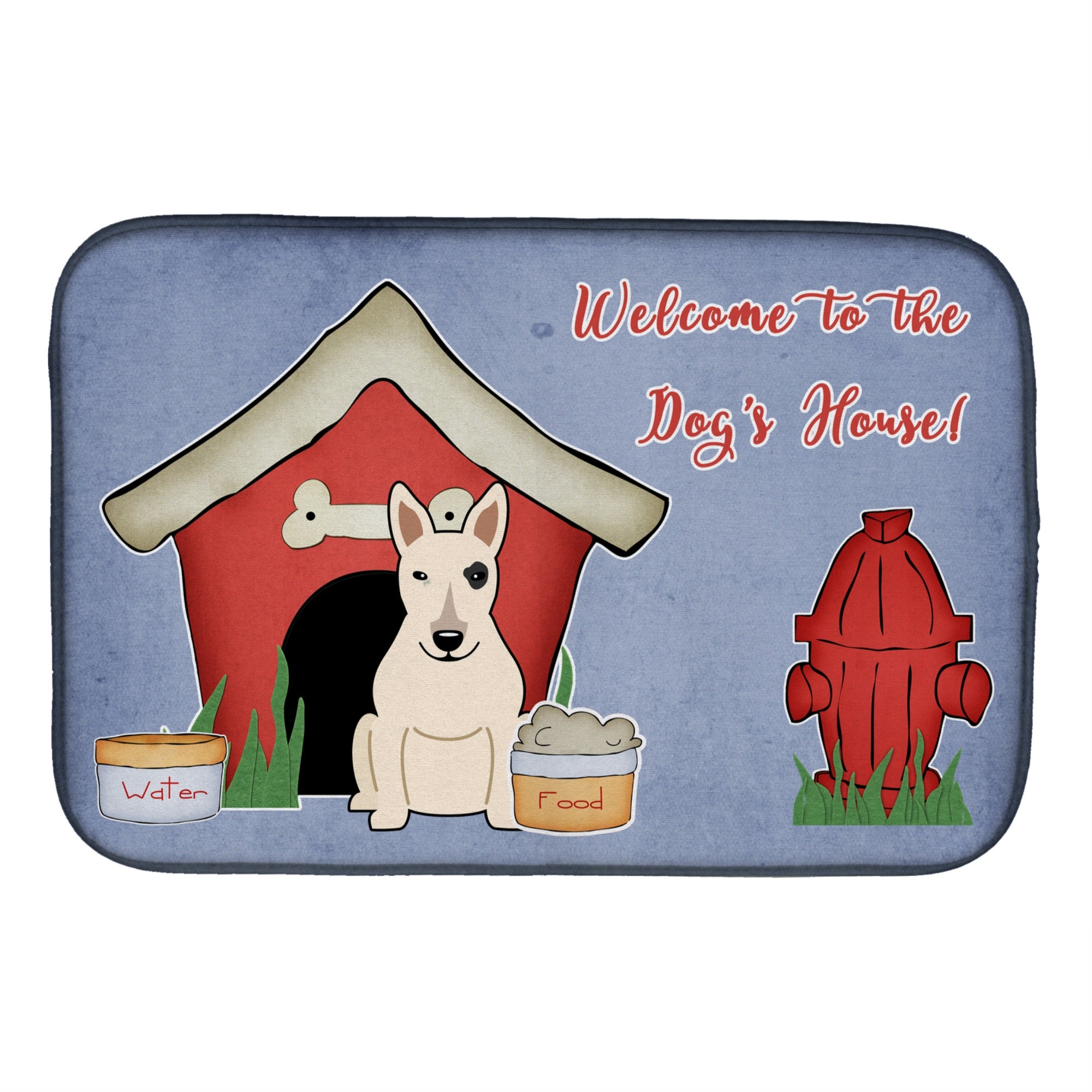 'Caroline'S Treasures Dog House Collection Bull Terrier White Dish Drying Mat, 14'''' X 21''''''