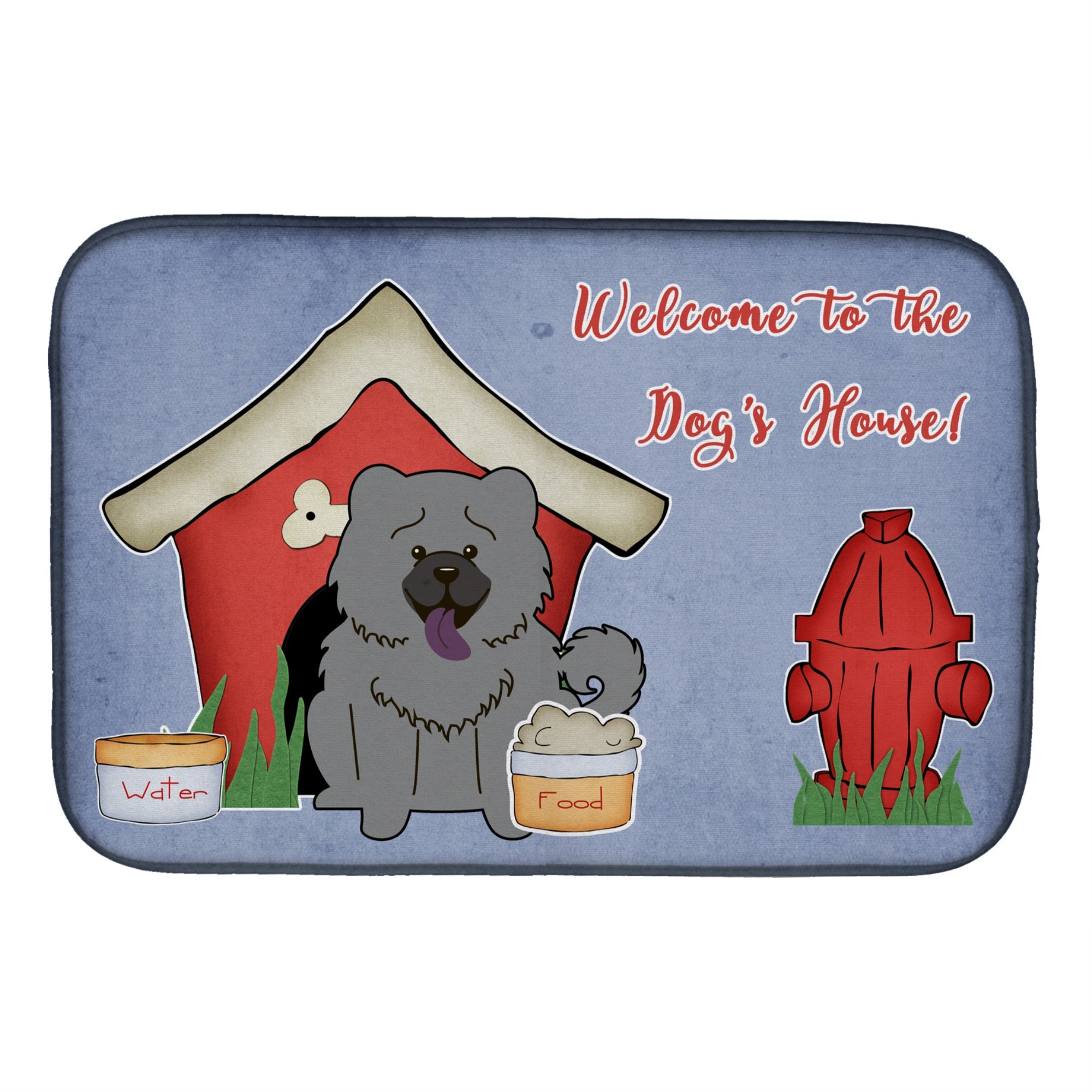 'Caroline'S Treasures Dog House Collection Chow Blue Dish Drying Mat, 14'''' X 21''''''