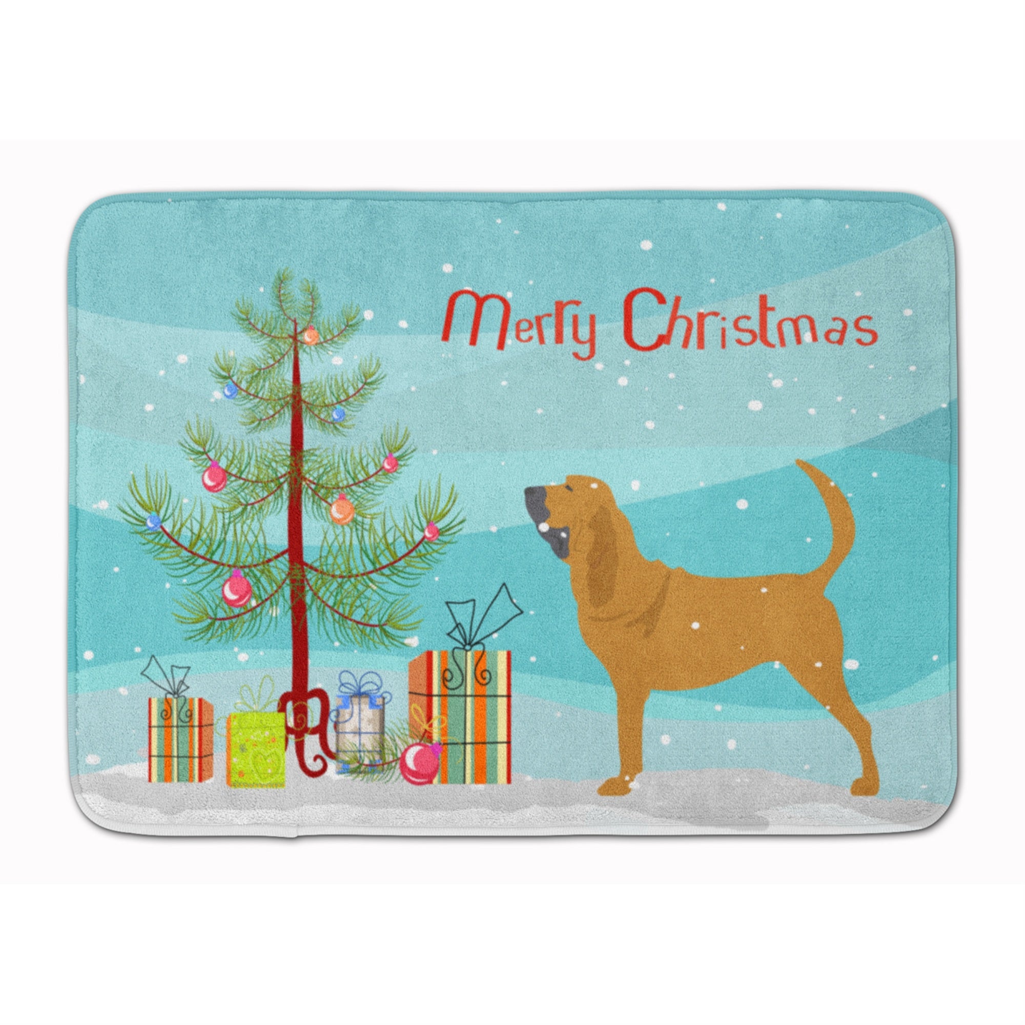'Caroline'S Treasures Bloodhound Merry Christmas Tree Floor Mat, 19'''' X 27'''', Multicolor''