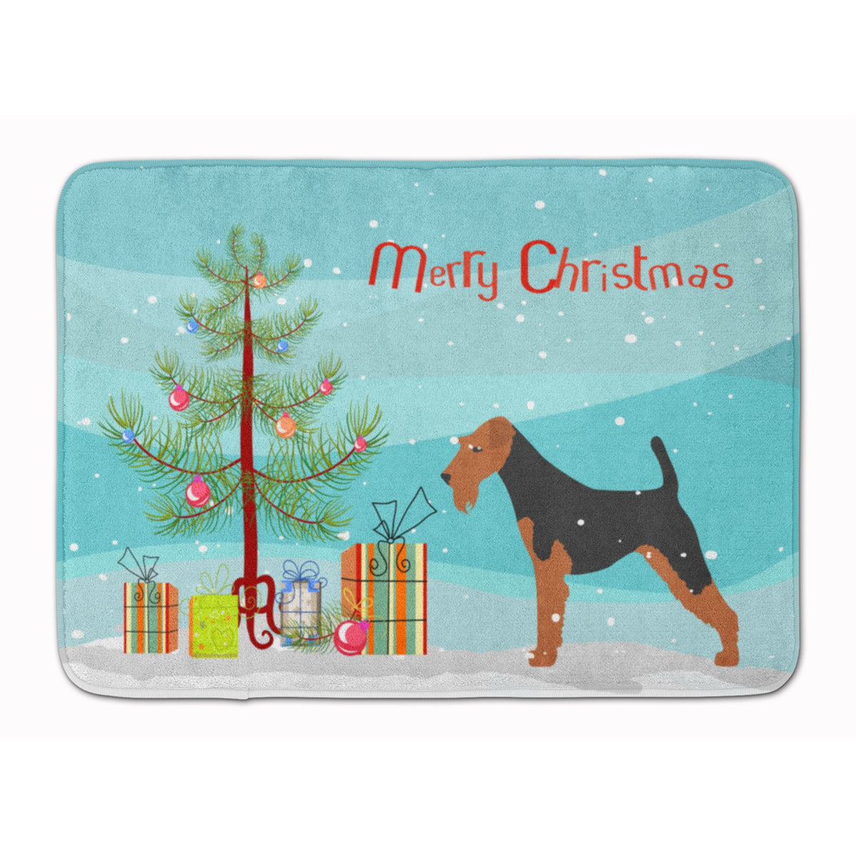 'Caroline'S Treasures Welsh Terrier Merry Christmas Tree Floor Mat, 19'''' X 27'''', Multicolor''