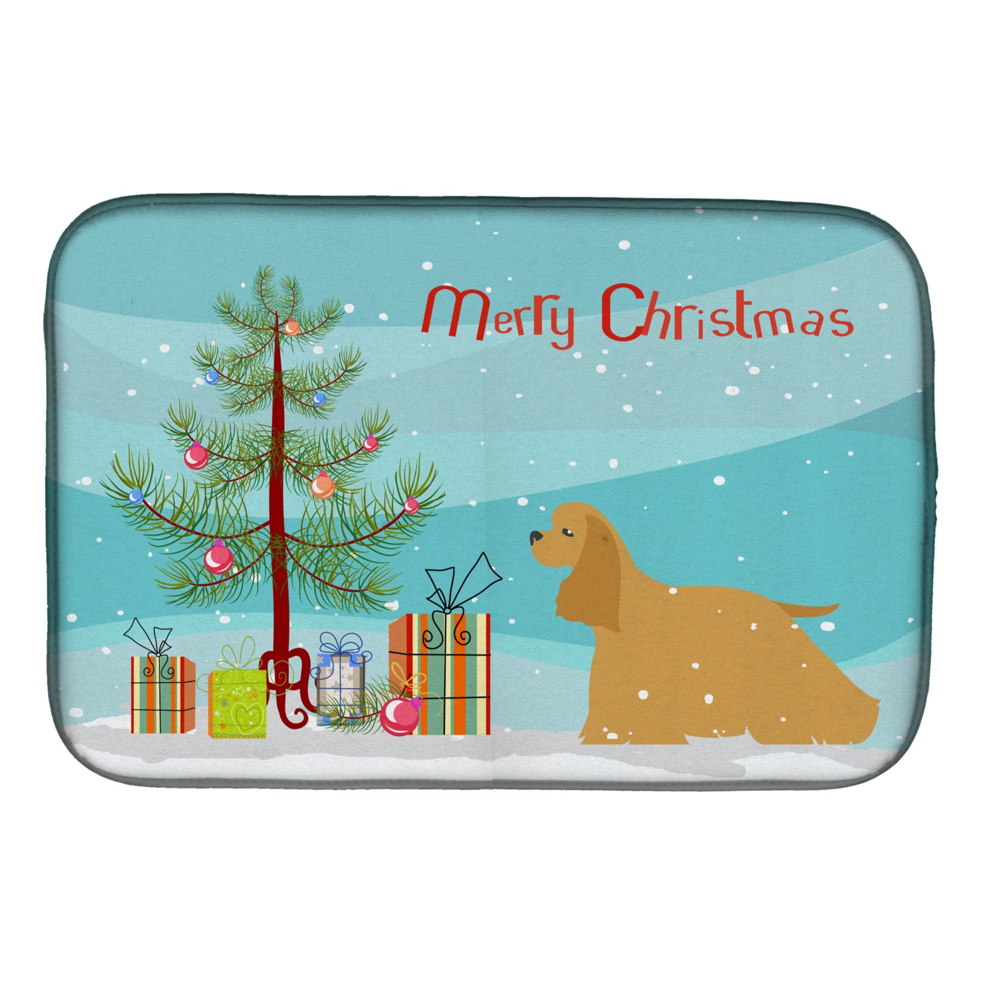 'Caroline'S Treasures Merry Christmas Tree Dish Drying Mat, 14'''' X 21'''', Multicolor''