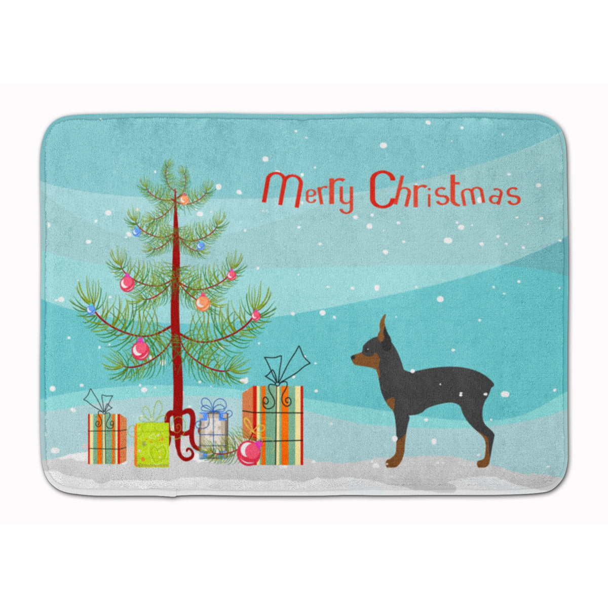 'Caroline'S Treasures Toy Fox Terrier Merry Christmas Tree Floor Mat, 19'''' X 27'''', Multicolor''