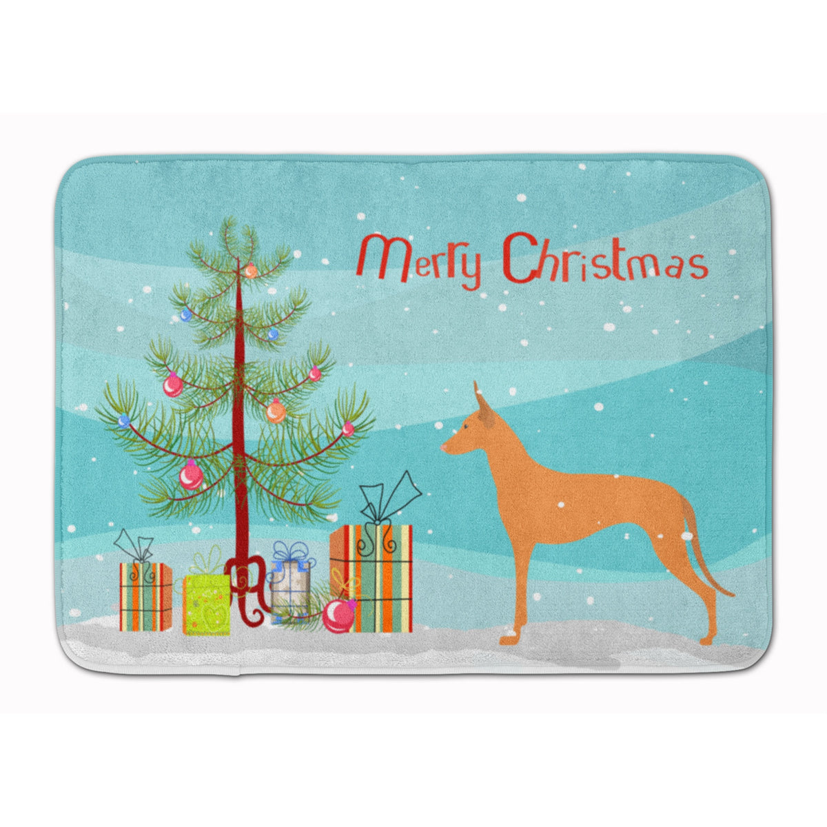'Caroline'S Treasures Pharaoh Hound Merry Christmas Tree Floor Mat, 19'''' X 27'''', Multicolor''