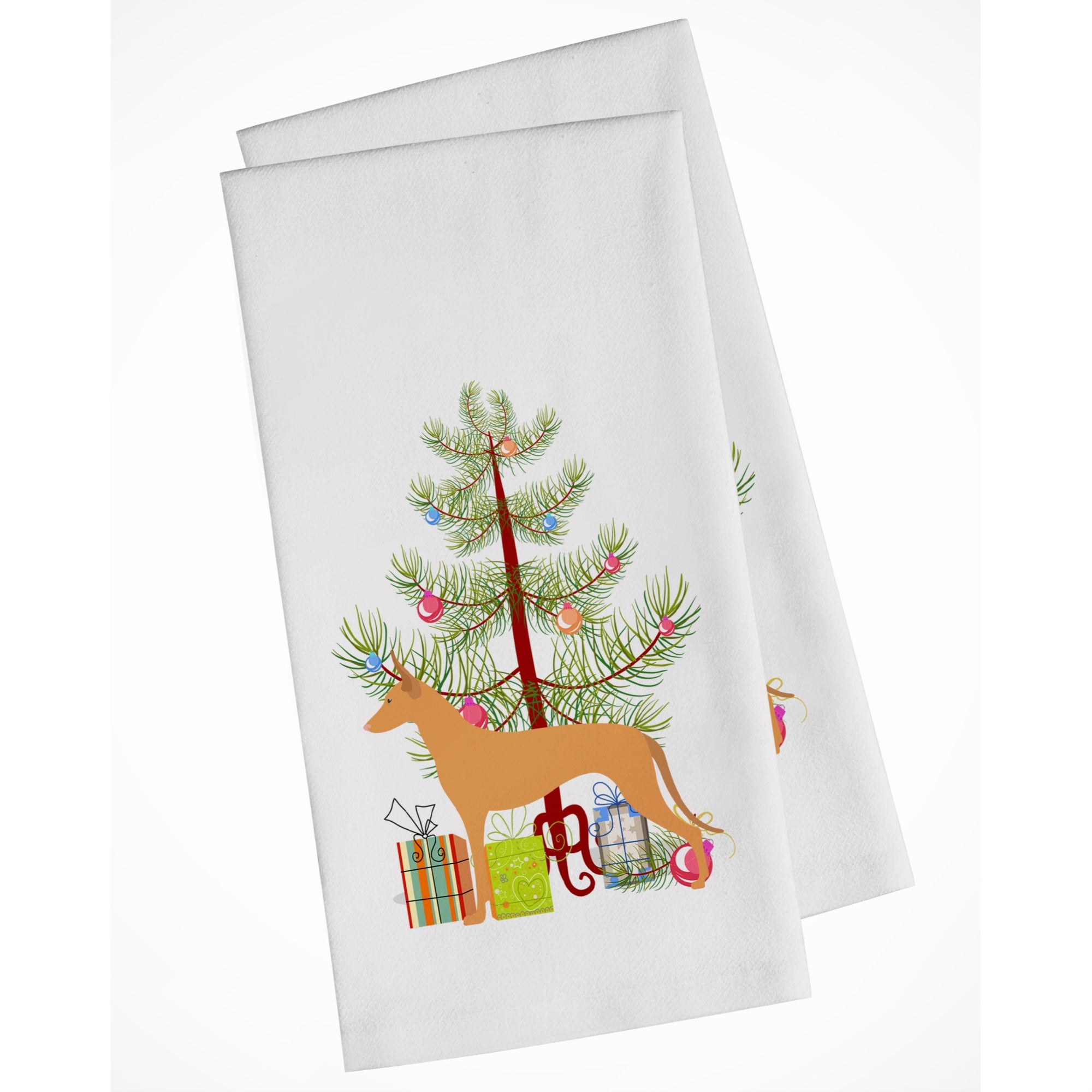 Pharaoh Hound Merry Christmas Tree White Kitchen Towel Set Of 2