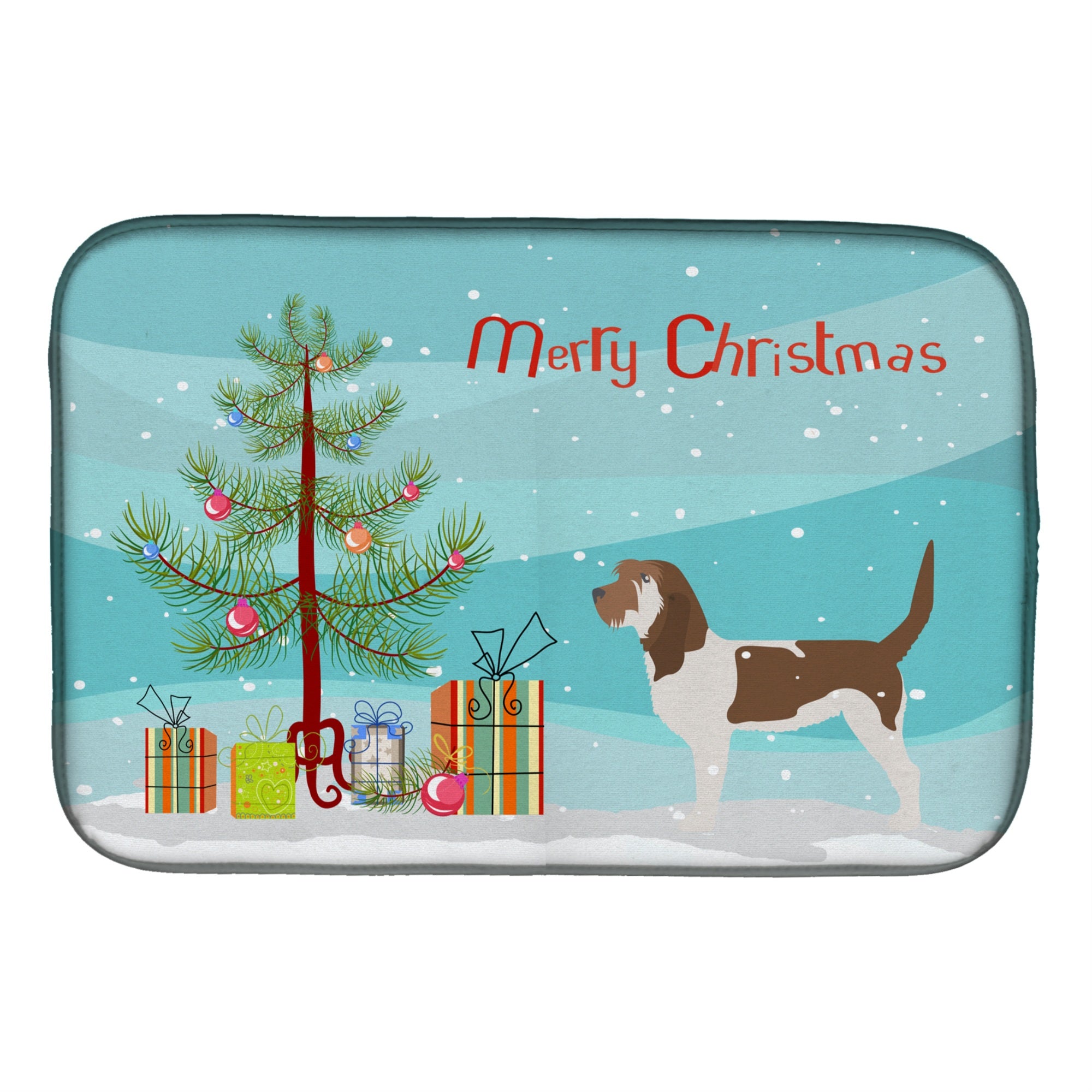 'Caroline'S Treasures Grand Basset Griffon Vendeen Merry Christmas Tree Dish Drying Mat, 14'''' X 21'''', Multicolor''