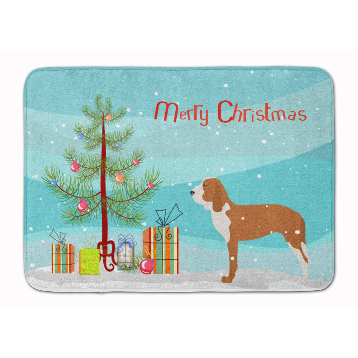 'Caroline'S Treasures Spanish Hound Merry Christmas Tree Floor Mat, 19'''' X 27'''', Multicolor''