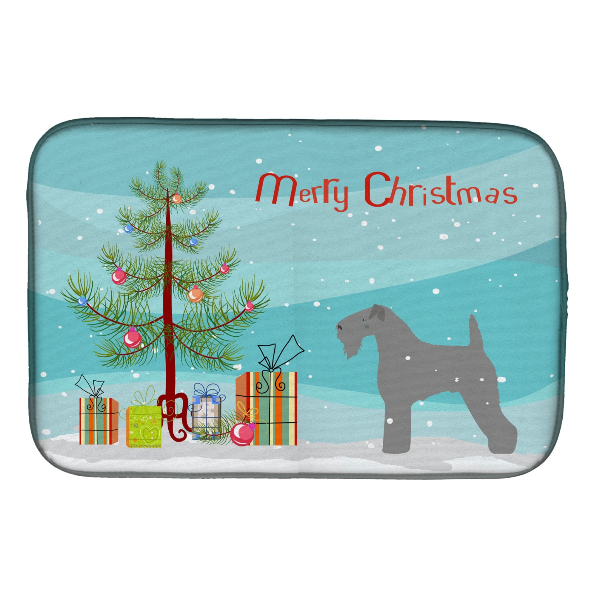 'Caroline'S Treasures Kerry Blue Terrier Merry Christmas Tree Dish Drying Mat, 14'''' X 21''''''