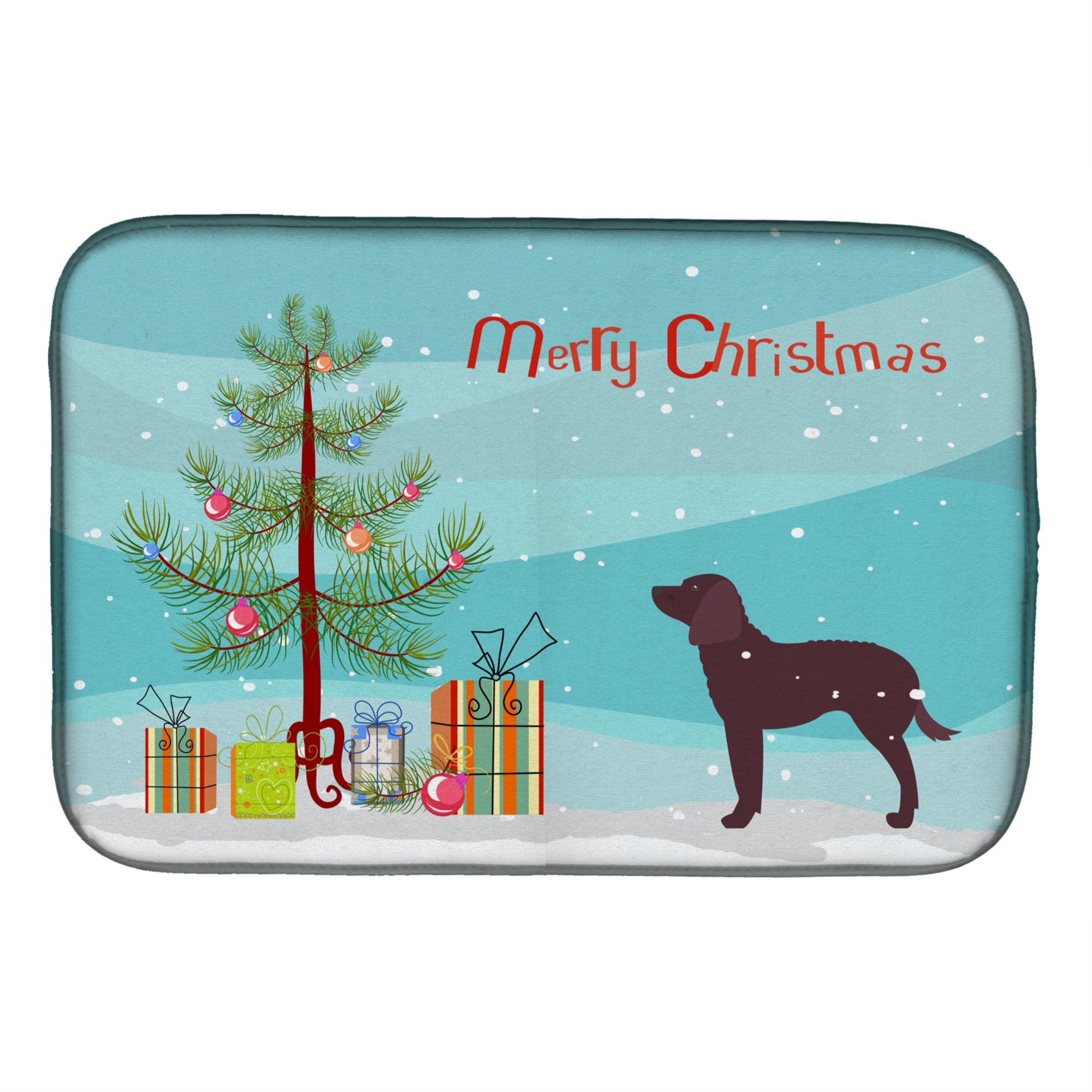 'Caroline'S Treasures American Water Spaniel Merry Christmas Tree Dish Drying Mat, 14'''' X 21''''''