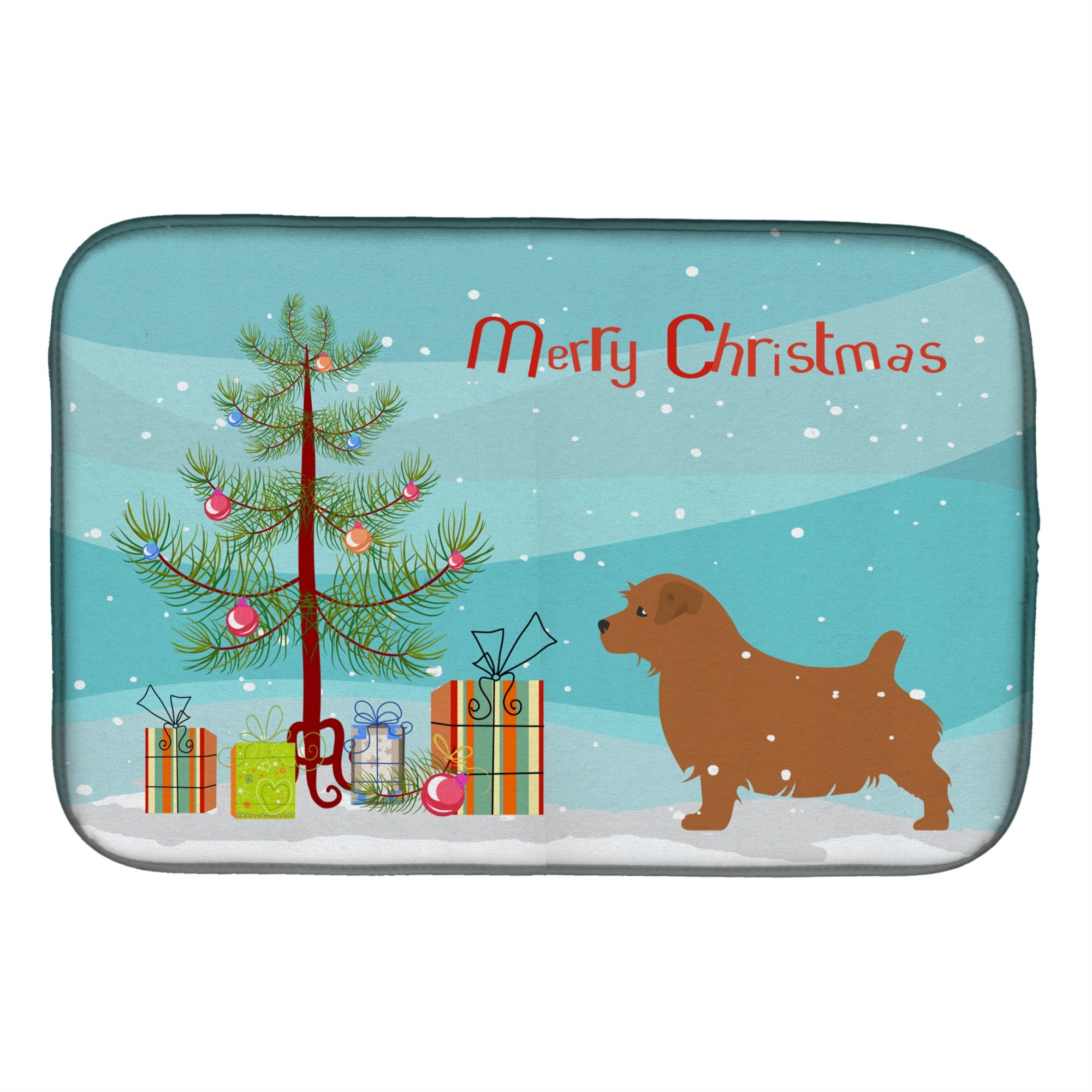 'Caroline'S Treasures Norfolk Terrier Merry Christmas Tree Dish Drying Mat, 14'''' X 21''''''