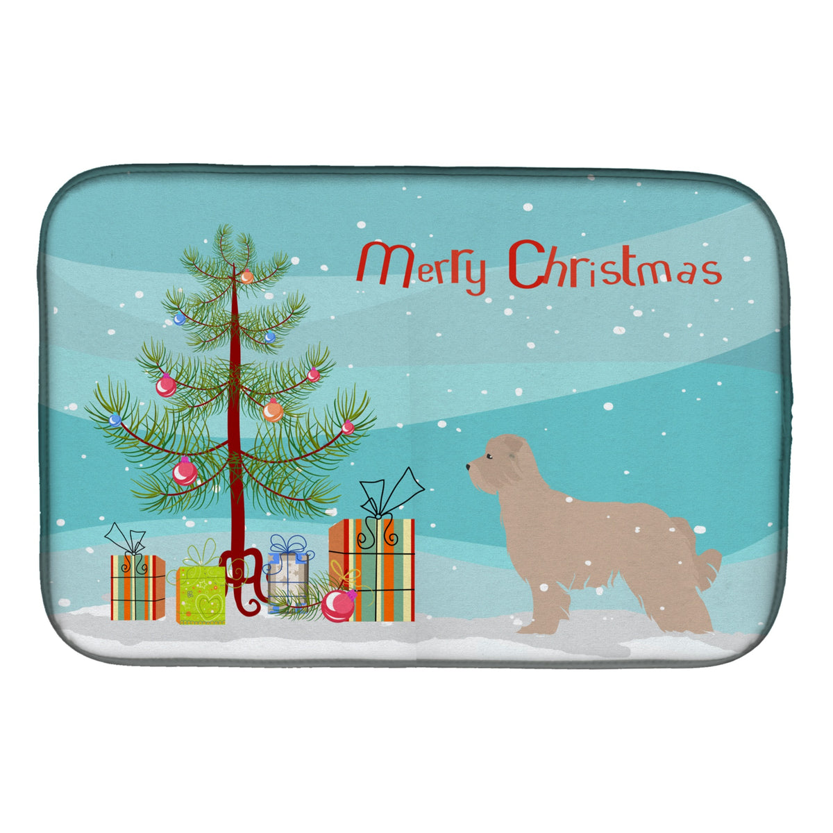 'Caroline'S Treasures Pyrenean Shepherd Dog Merry Christmas Tree Dish Drying Mat, 14'''' X 21''''''