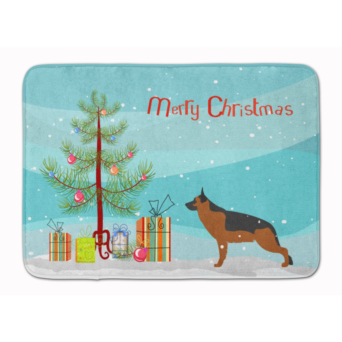 'Caroline'S Treasures German Shepherd Merry Christmas Tree Floor Mat, 19'''' X 27'''', Multicolor''