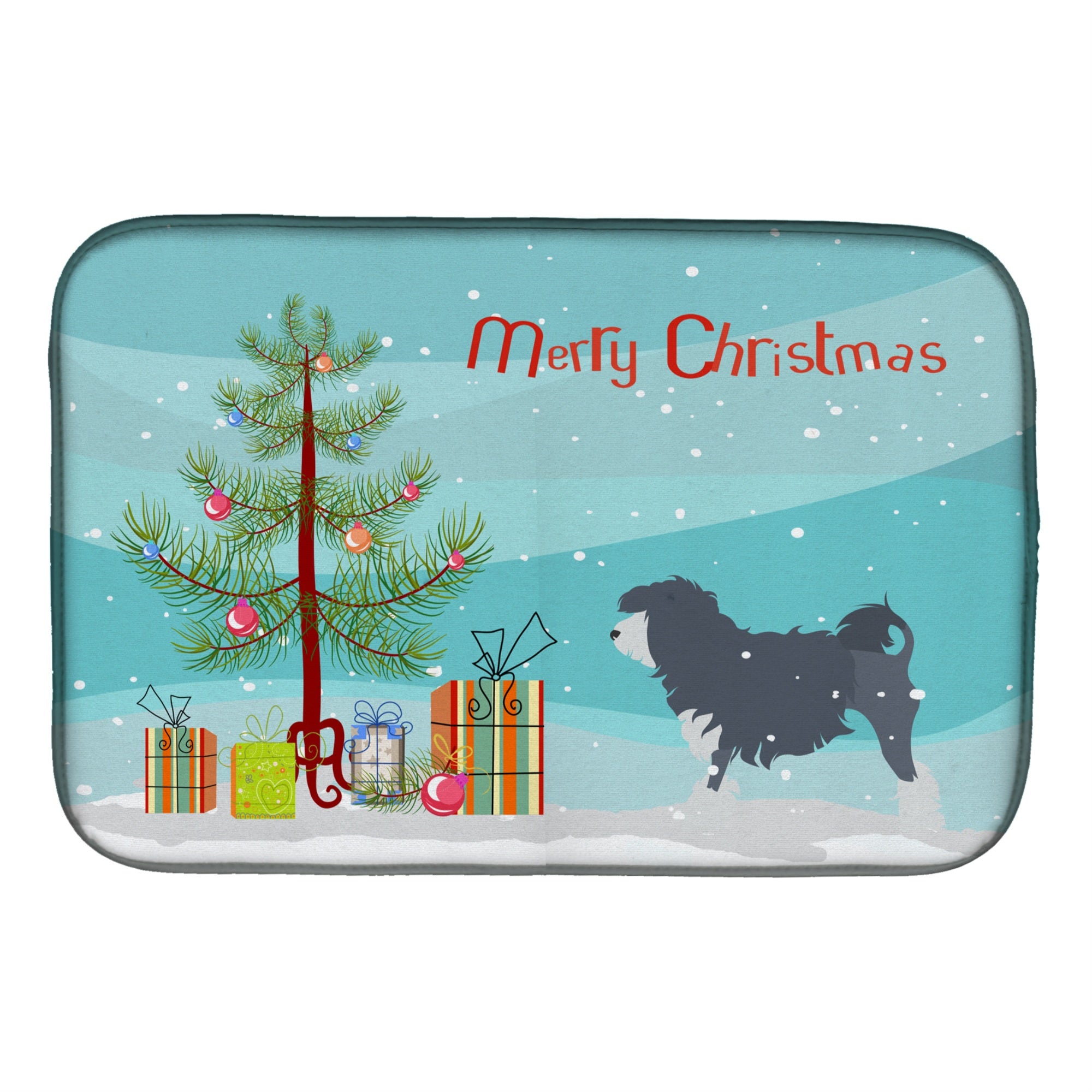 'Caroline'S Treasures Lowchen Merry Christmas Tree Dish Drying Mat, 14'''' X 21''''''
