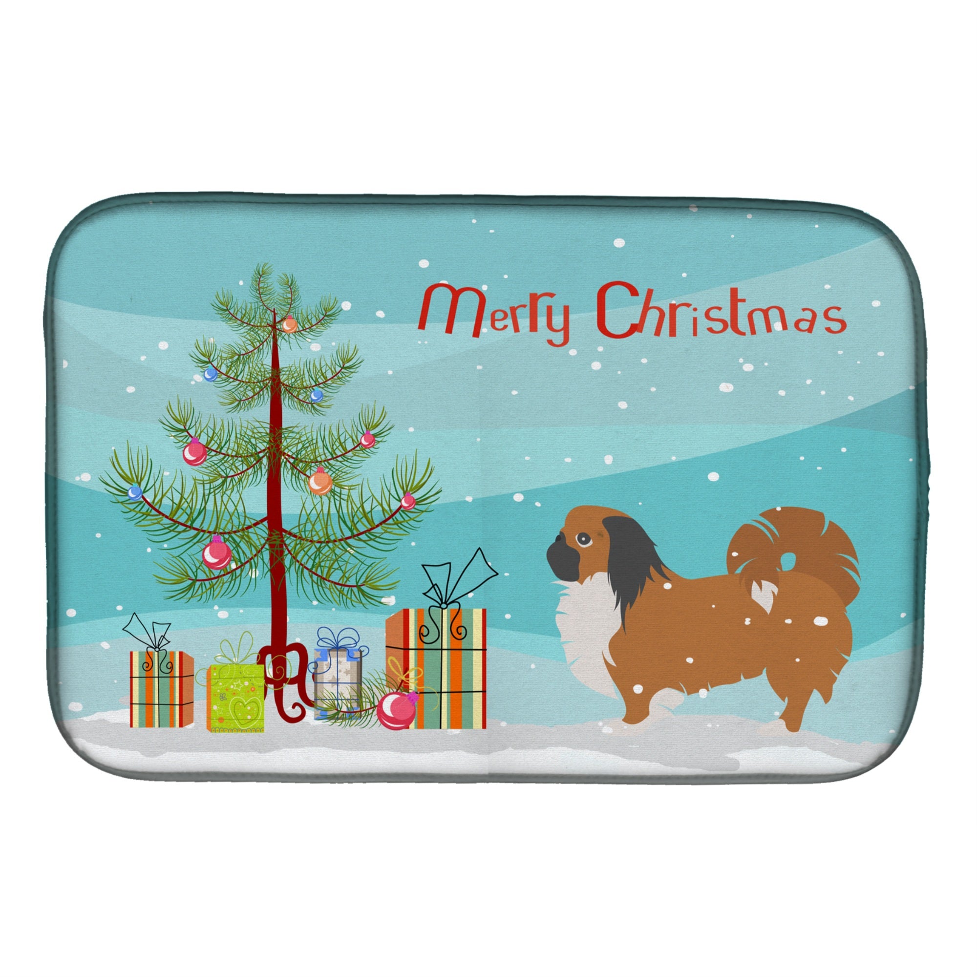 'Caroline'S Treasures Pekingese Merry Christmas Tree Dish Drying Mat, 14'''' X 21''''''