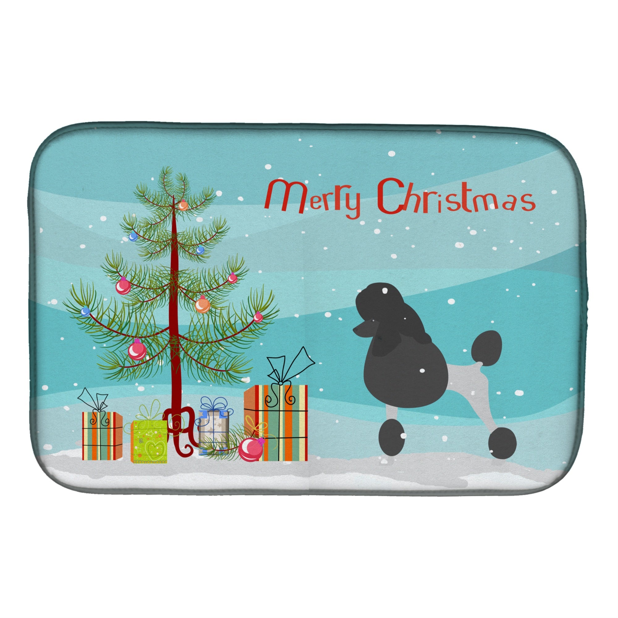 'Caroline'S Treasures Poodle Merry Christmas Tree Dish Drying Mat, 14'''' X 21''''''