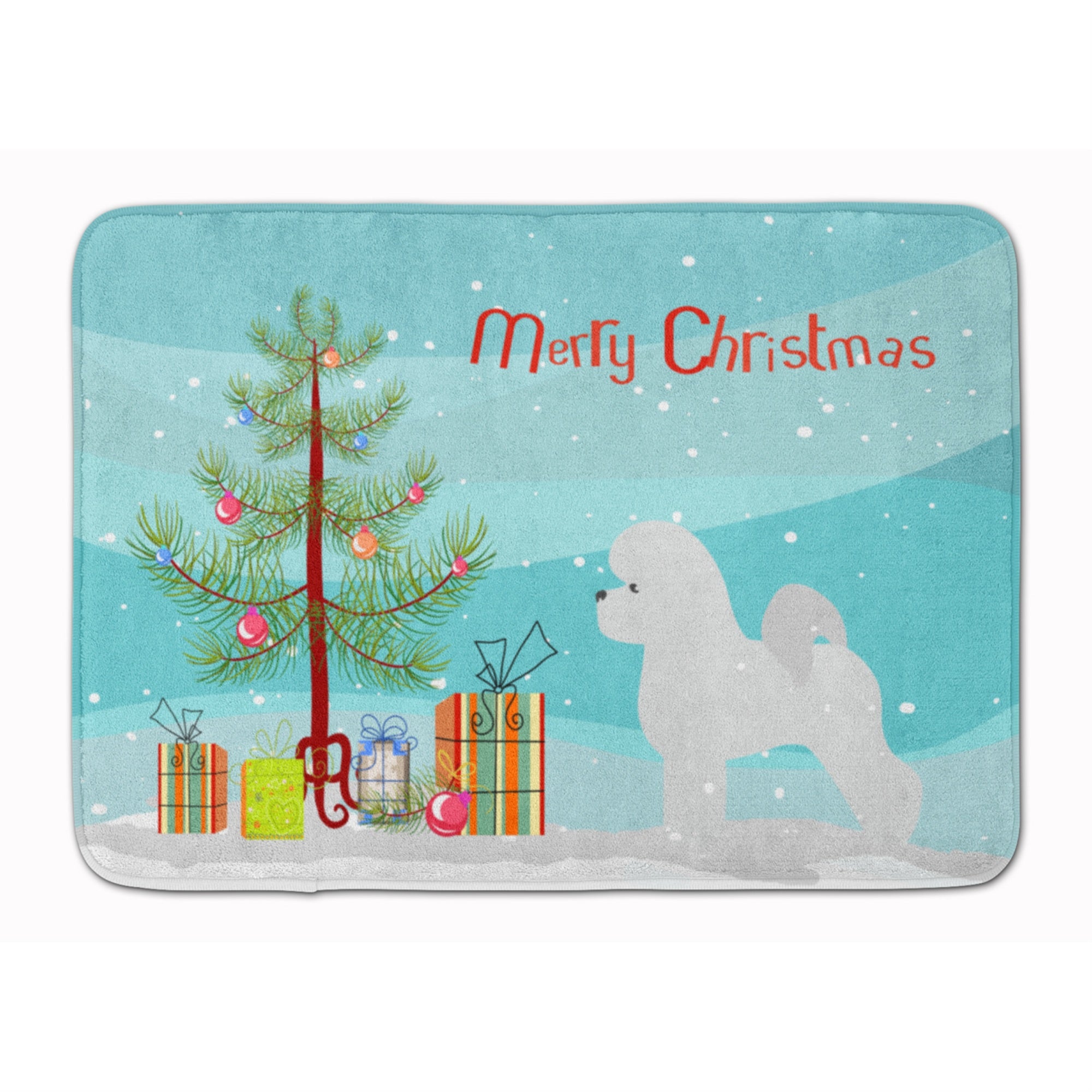 'Caroline'S Treasures Bichon Frise Merry Christmas Tree Floor Mat, 19'''' X 27'''', Multicolor''