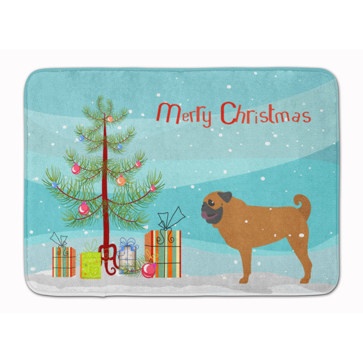'Caroline'S Treasures Pug Merry Christmas Tree Floor Mat, 19'''' X 27'''', Multicolor''