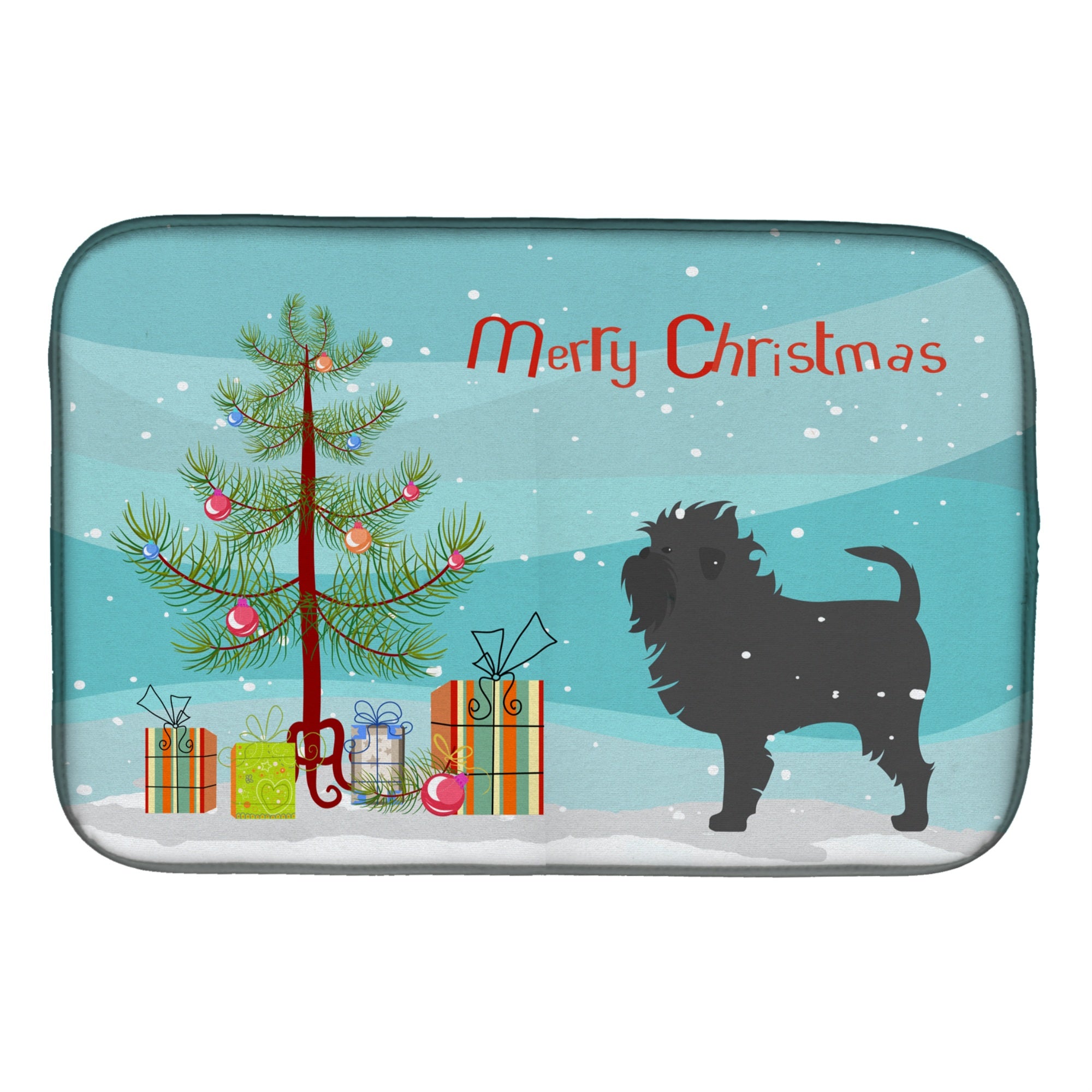 'Caroline'S Treasures Affenpinscher Merry Christmas Tree Dish Drying Mat, 14'''' X 21''''''