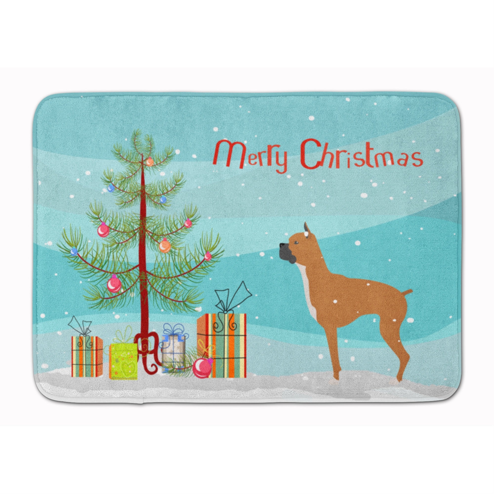 'Caroline'S Treasures Boxer Merry Christmas Tree Floor Mat, 19'''' X 27'''', Multicolor''