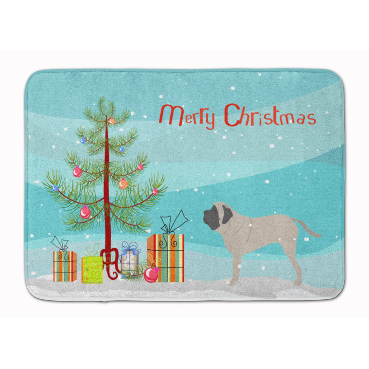 'Caroline'S Treasures English Mastiff Merry Christmas Tree Floor Mat, 19'''' X 27'''', Multicolor''