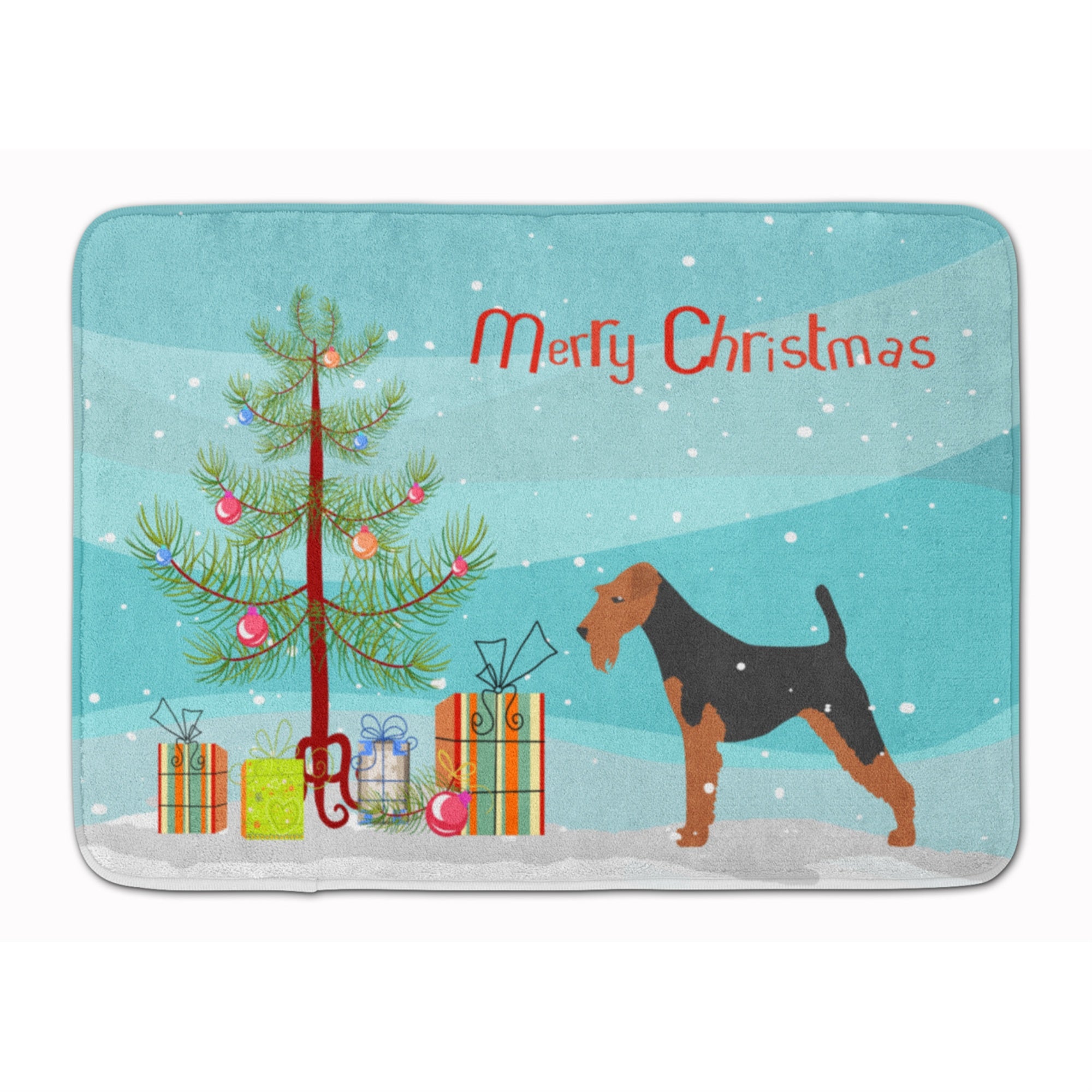 'Caroline'S Treasures Airedale Terrier Merry Christmas Tree Floor Mat, 19'''' X 27'''', Multicolor''