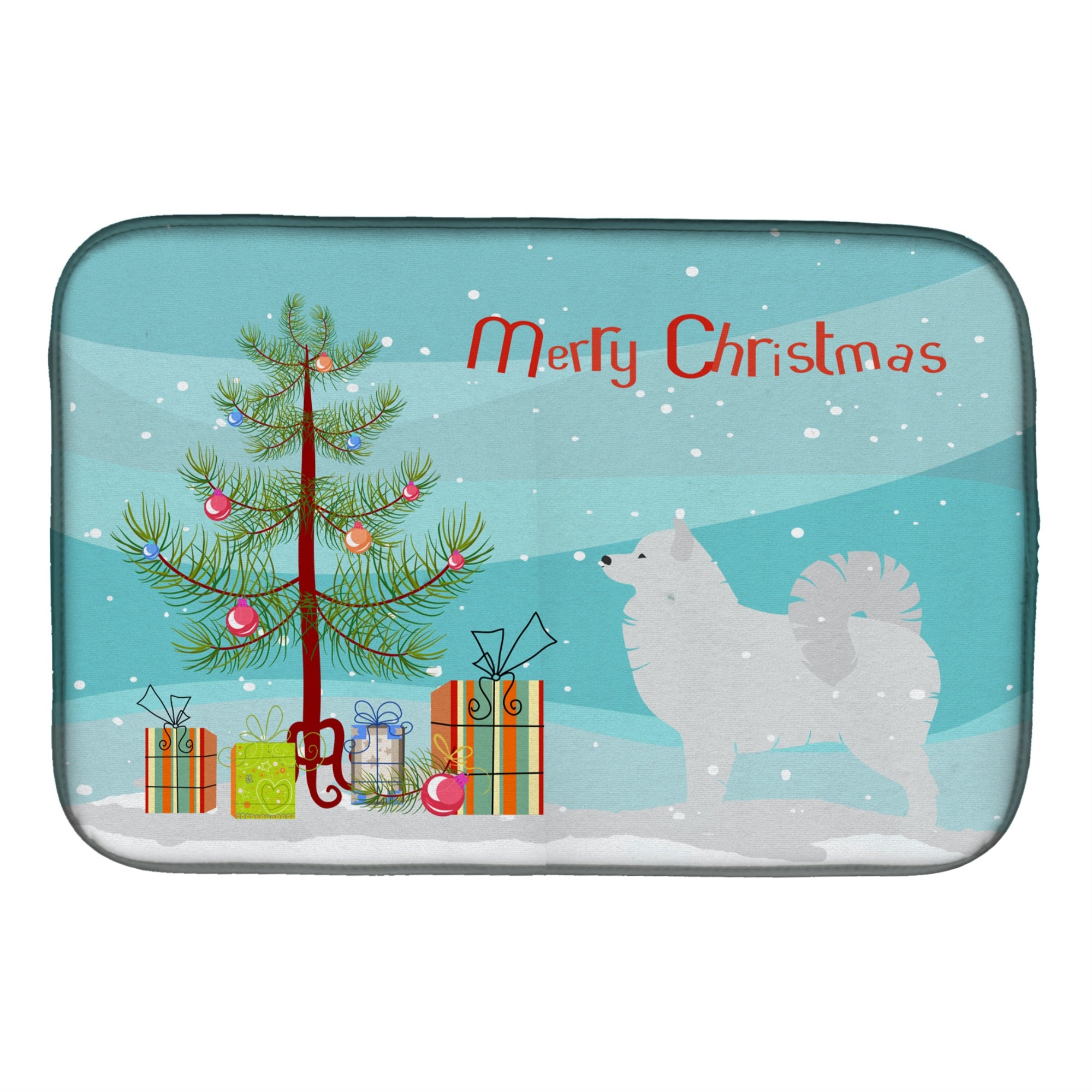 'Caroline'S Treasures Samoyed Merry Christmas Tree Dish Drying Mat, 14'''' X 21''''''