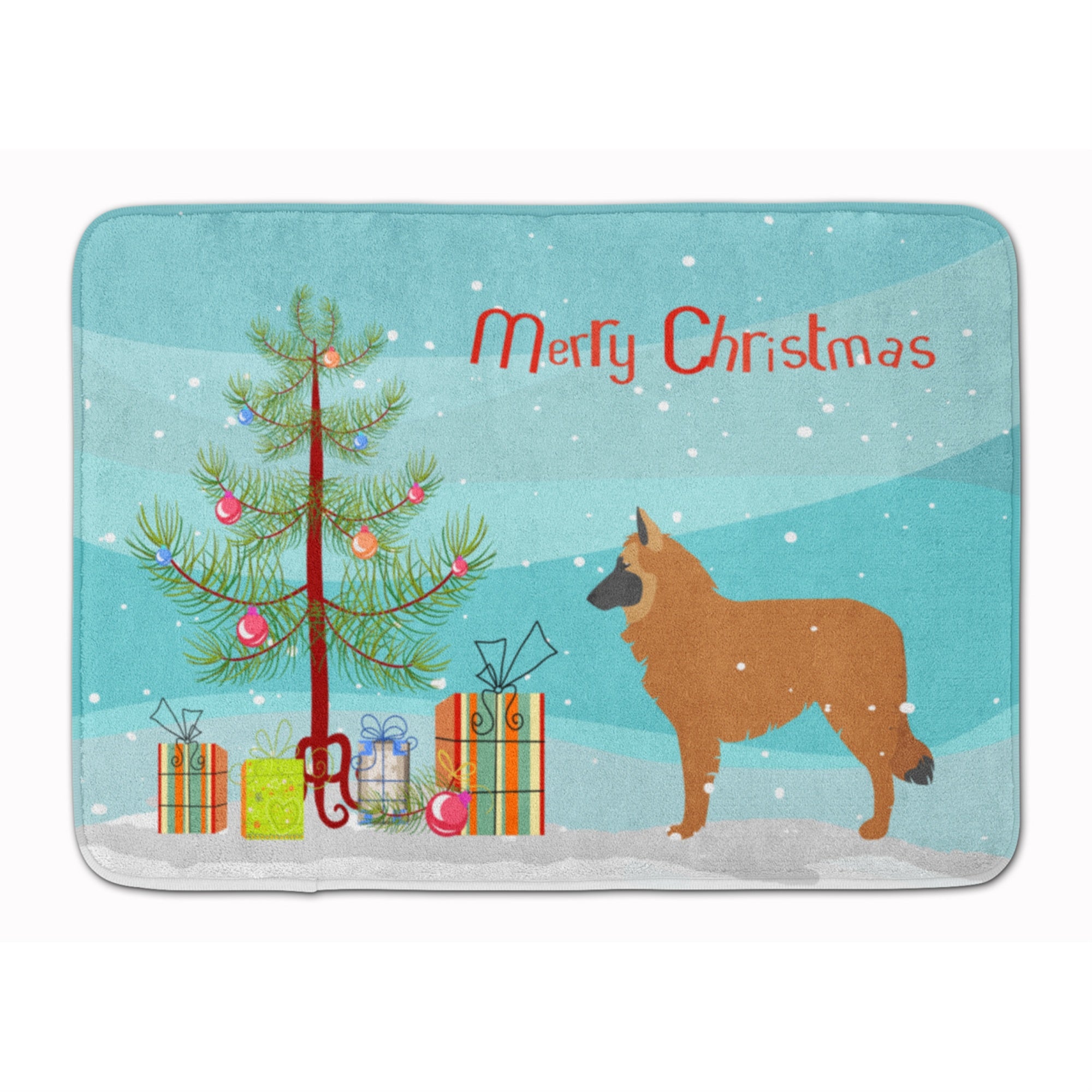 'Caroline'S Treasures Belgian Shepherd Merry Christmas Tree Floor Mat, 19'''' X 27'''', Multicolor''