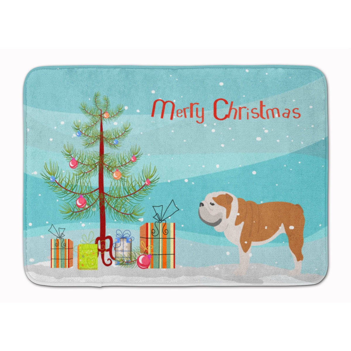 'Caroline'S Treasures English Bulldog Merry Christmas Tree Floor Mat, 19'''' X 27'''', Multicolor''