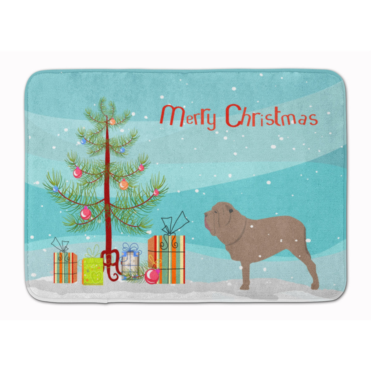 'Caroline'S Treasures Neapolitan Mastiff Merry Christmas Tree Floor Mat, 19'''' X 27'''', Multicolor''