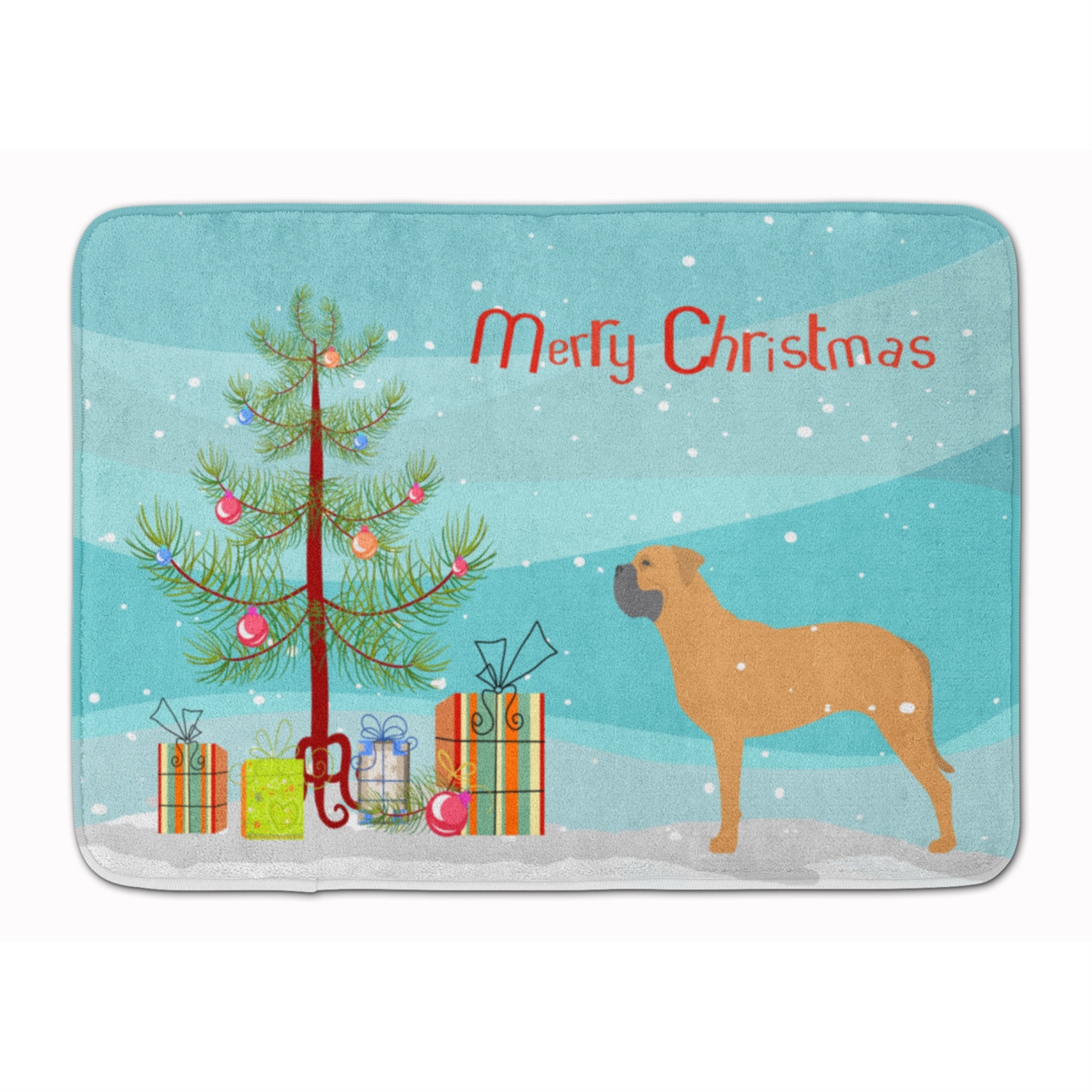 'Caroline'S Treasures Bullmastiff Merry Christmas Tree Floor Mat, 19'''' X 27'''', Multicolor''