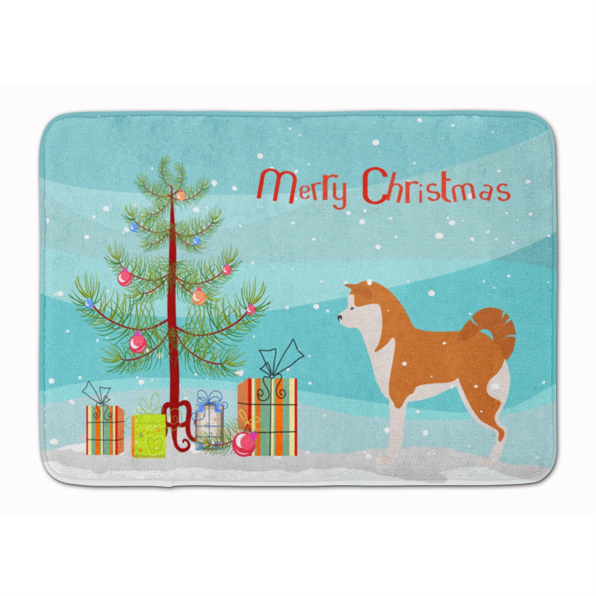 'Caroline'S Treasures Akita Merry Christmas Tree Floor Mat, 19'''' X 27'''', Multicolor''