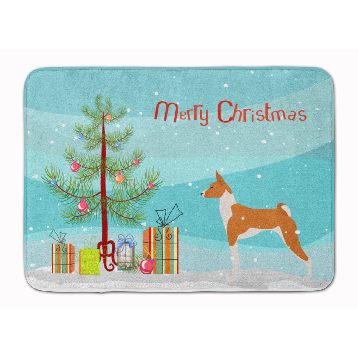 'Caroline'S Treasures Basenji Merry Christmas Tree Floor Mat, 19'''' X 27'''', Multicolor''
