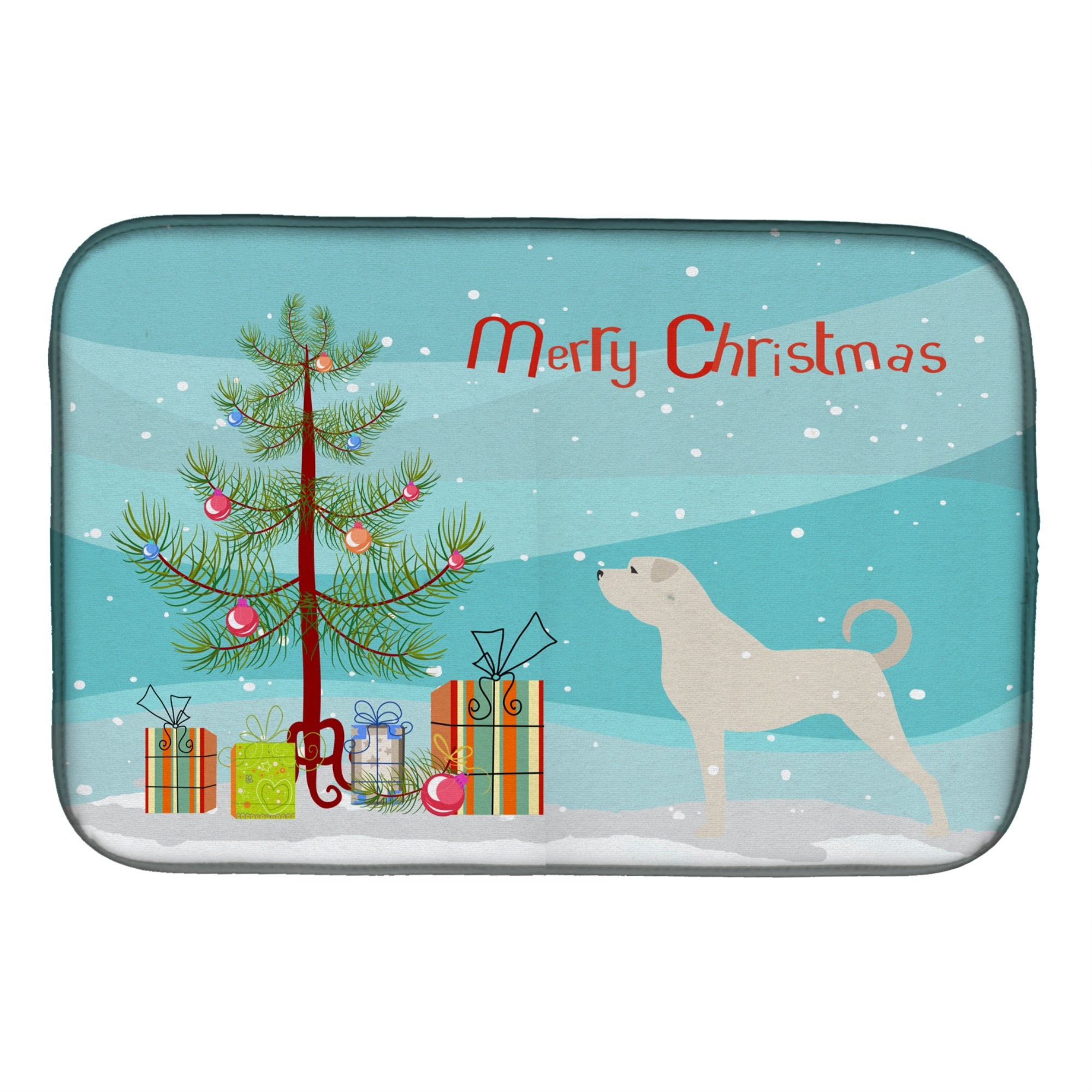 'Caroline'S Treasures Anatolian Shepherd Merry Christmas Tree Dish Drying Mat, 14'''' X 21''''''