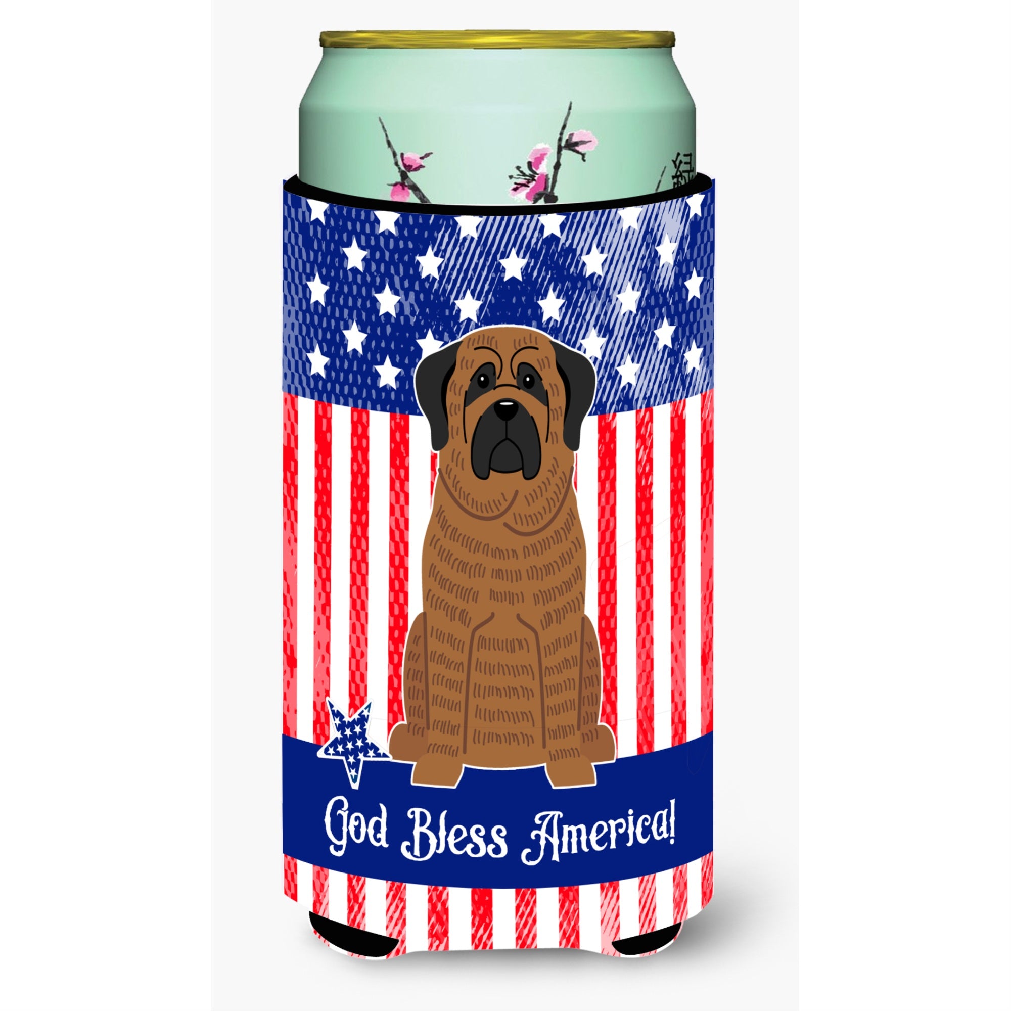 'Caroline'S Treasures Bb3010Tbc Patriotic Usa Mastiff Brindle Tall Boy Hugger Cold-Beverage-Koozies, Multicolor''