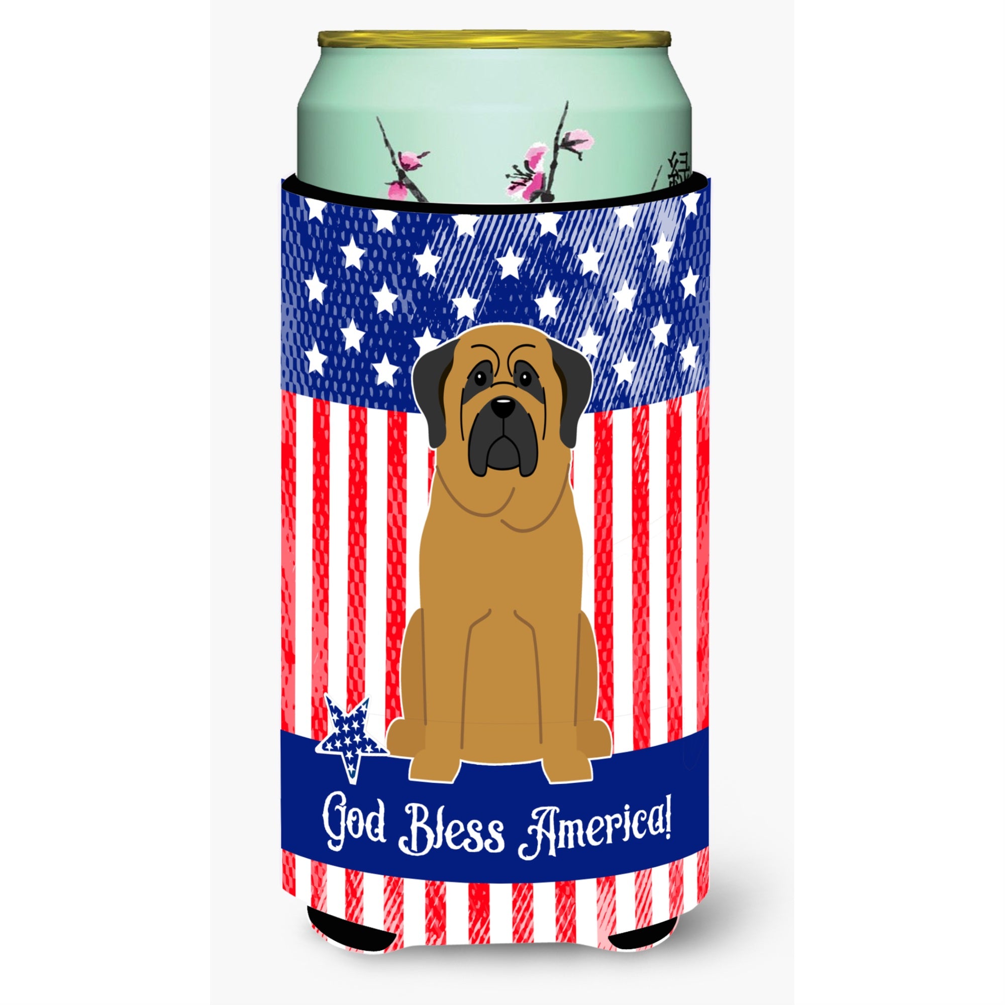 'Caroline'S Treasures Bb3013Tbc Patriotic Usa Mastiff Tall Boy Hugger Cold-Beverage-Koozies, Multicolor''