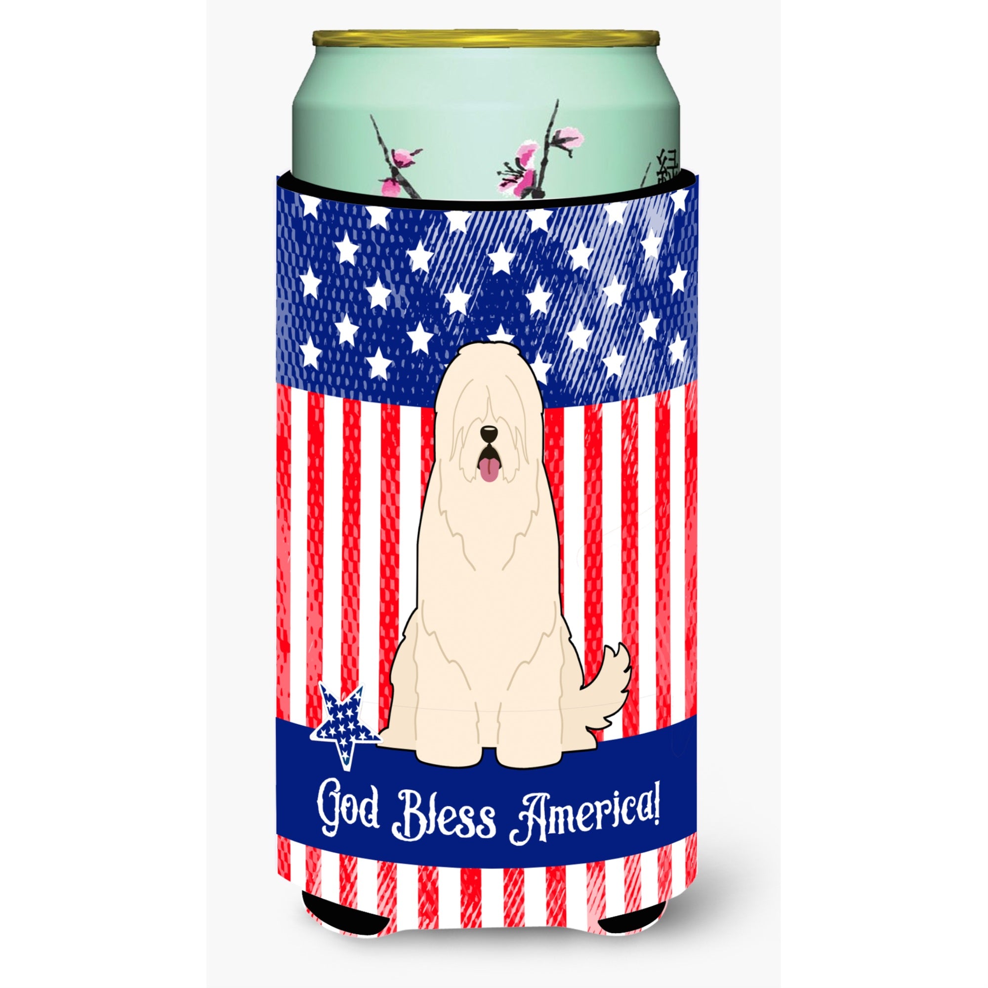 'Caroline'S Treasures Bb3019Tbc Patriotic Usa South Russian Sheepdog Tall Boy Hugger Cold-Beverage-Koozies, Multicolor''