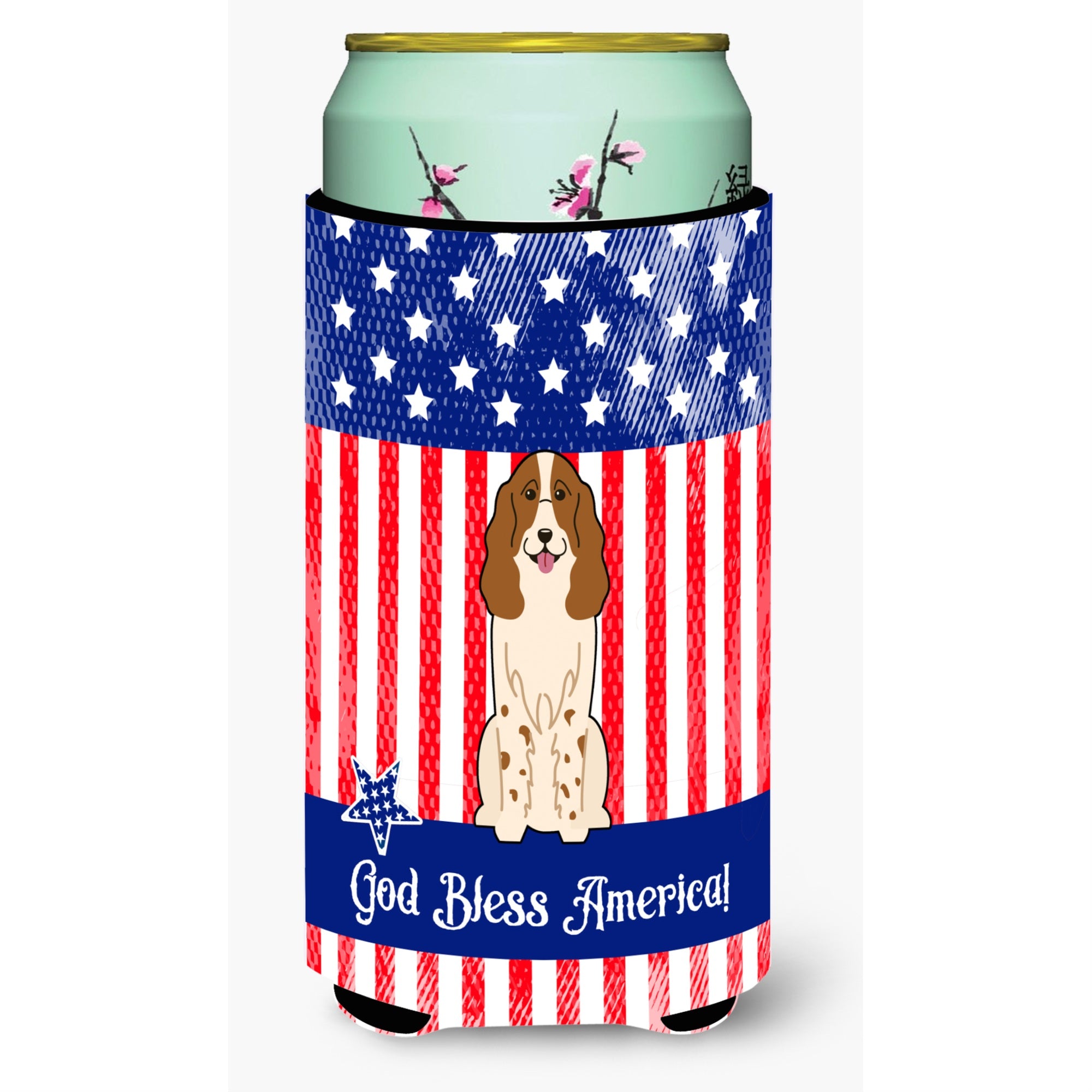 'Caroline'S Treasures Bb3026Tbc Patriotic Usa Russian Spaniel Tall Boy Hugger Cold-Beverage-Koozies, Multicolor''