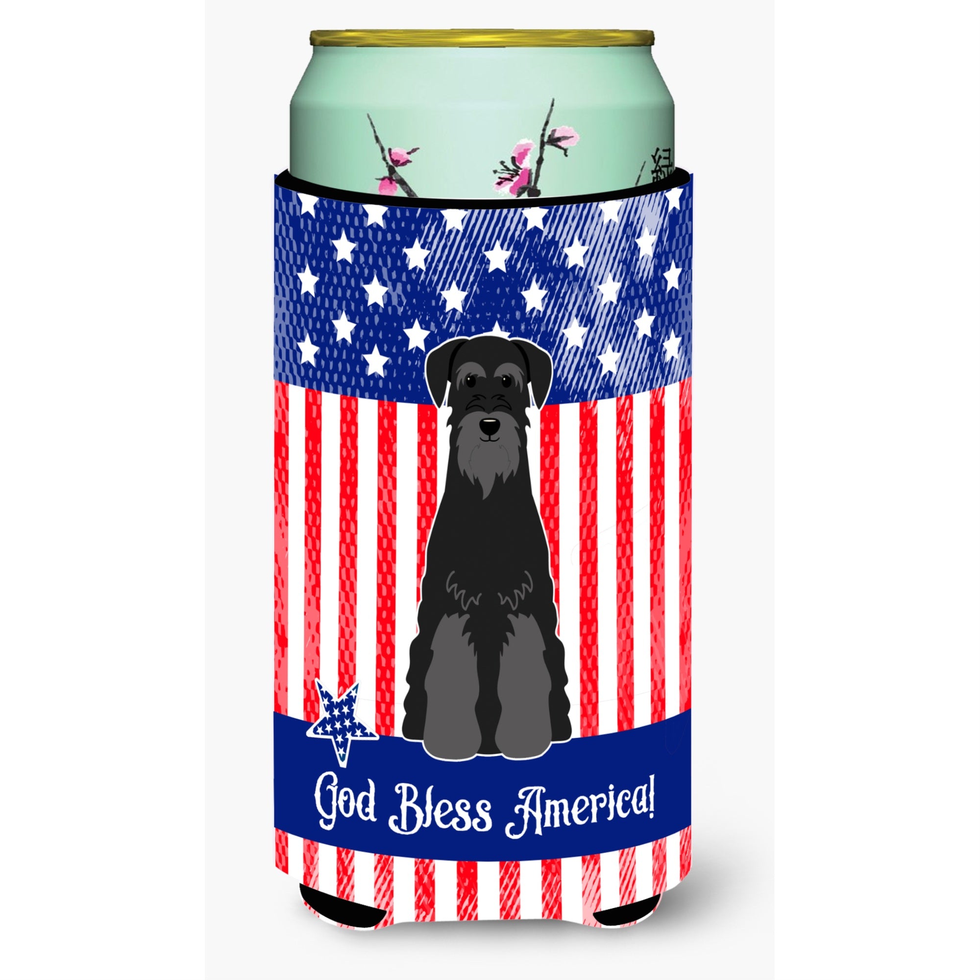 'Caroline'S Treasures Bb3027Tbc Patriotic Usa Standard Schnauzer Black Tall Boy Hugger Cold-Beverage-Koozies, Multicolor''