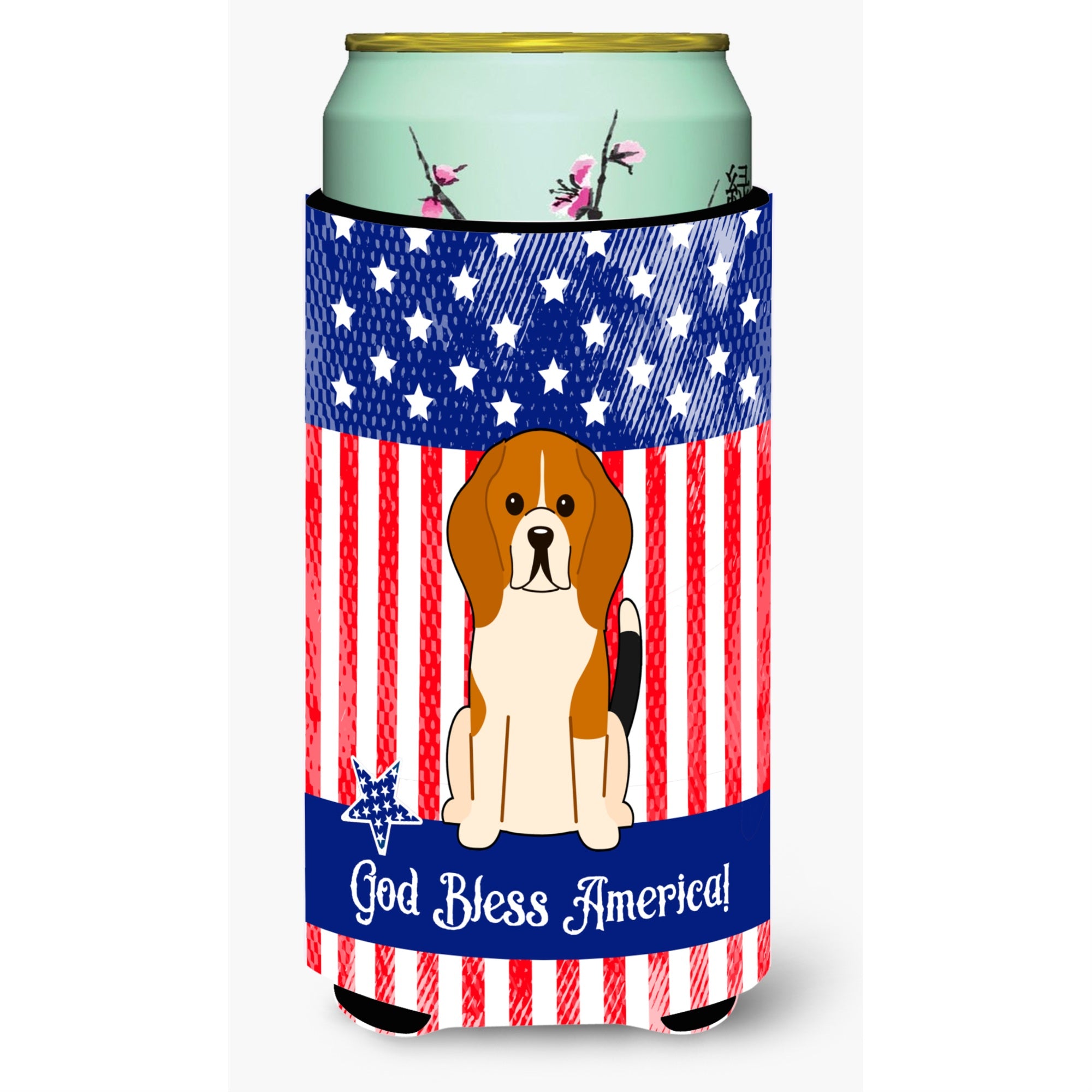 'Caroline'S Treasures Bb3035Tbc Patriotic Usa Beagle Tricolor Tall Boy Hugger Cold-Beverage-Koozies, Multicolor''
