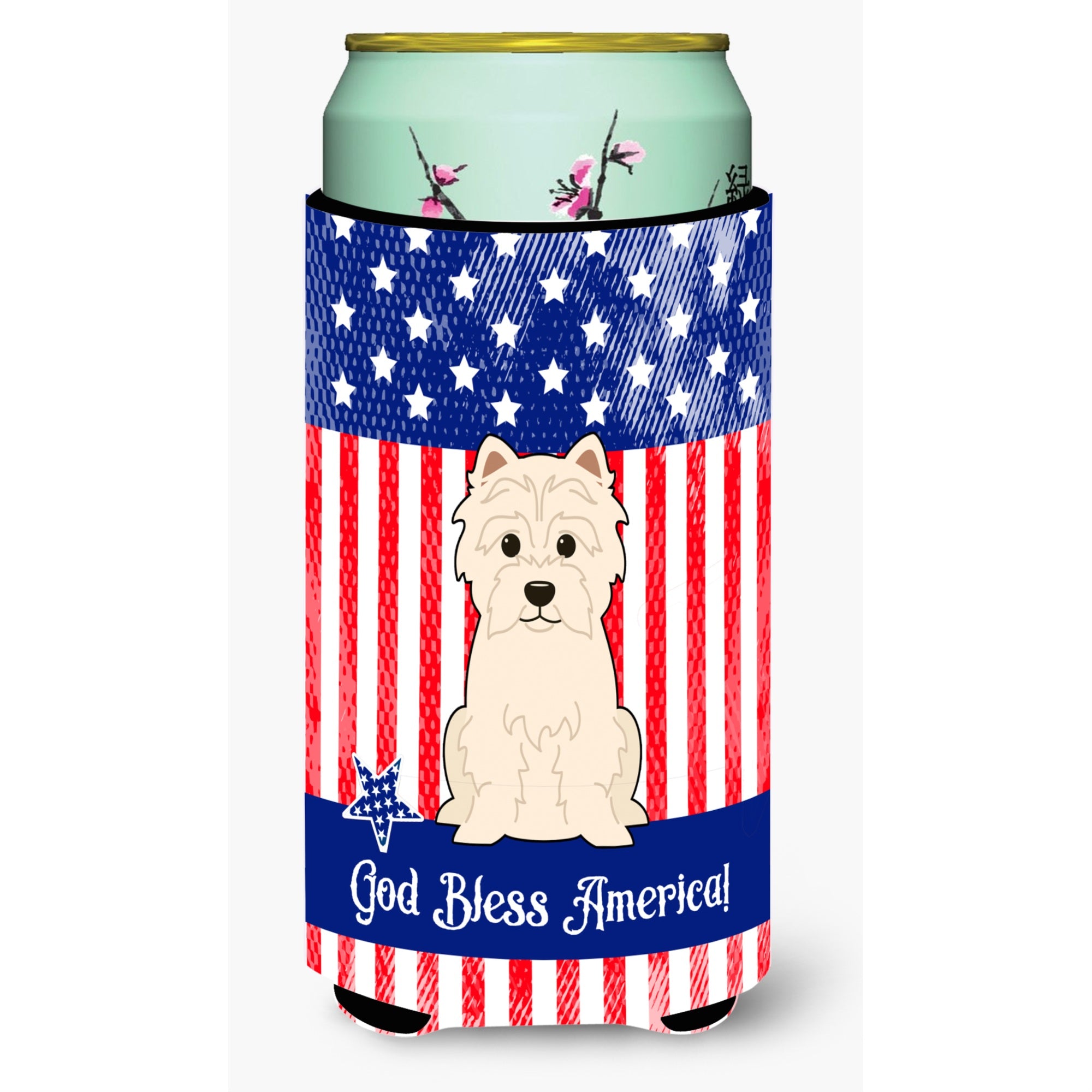 'Caroline'S Treasures Bb3037Tbc Patriotic Usa Westie Tall Boy Hugger Cold-Beverage-Koozies, Multicolor''