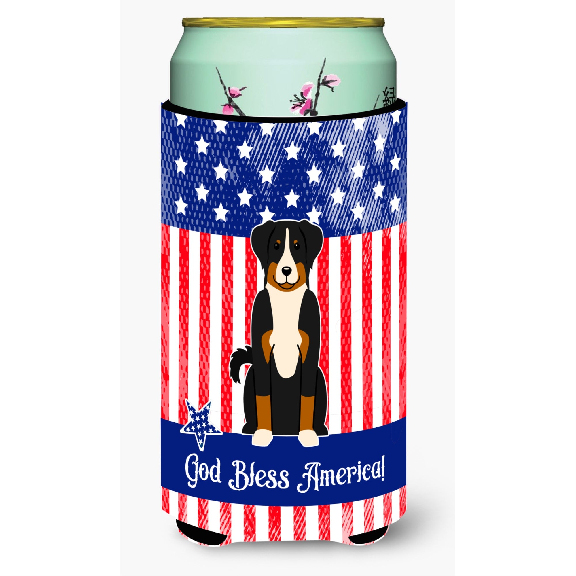 'Caroline'S Treasures Bb3038Tbc Patriotic Usa Appenzeller Sennenhund Tall Boy Hugger Cold-Beverage-Koozies, Multicolor''