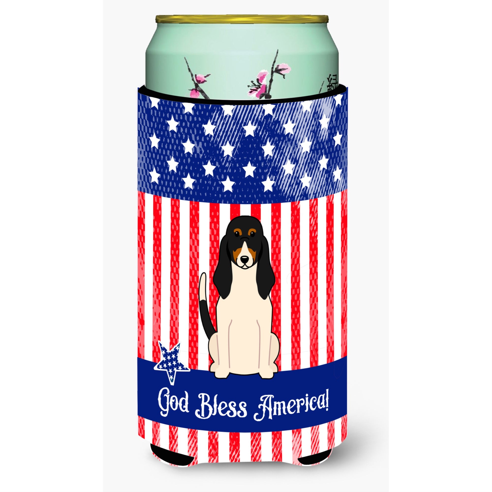 'Caroline'S Treasures Bb3039Tbc Patriotic Usa Swiss Hound Tall Boy Hugger Cold-Beverage-Koozies, Multicolor''
