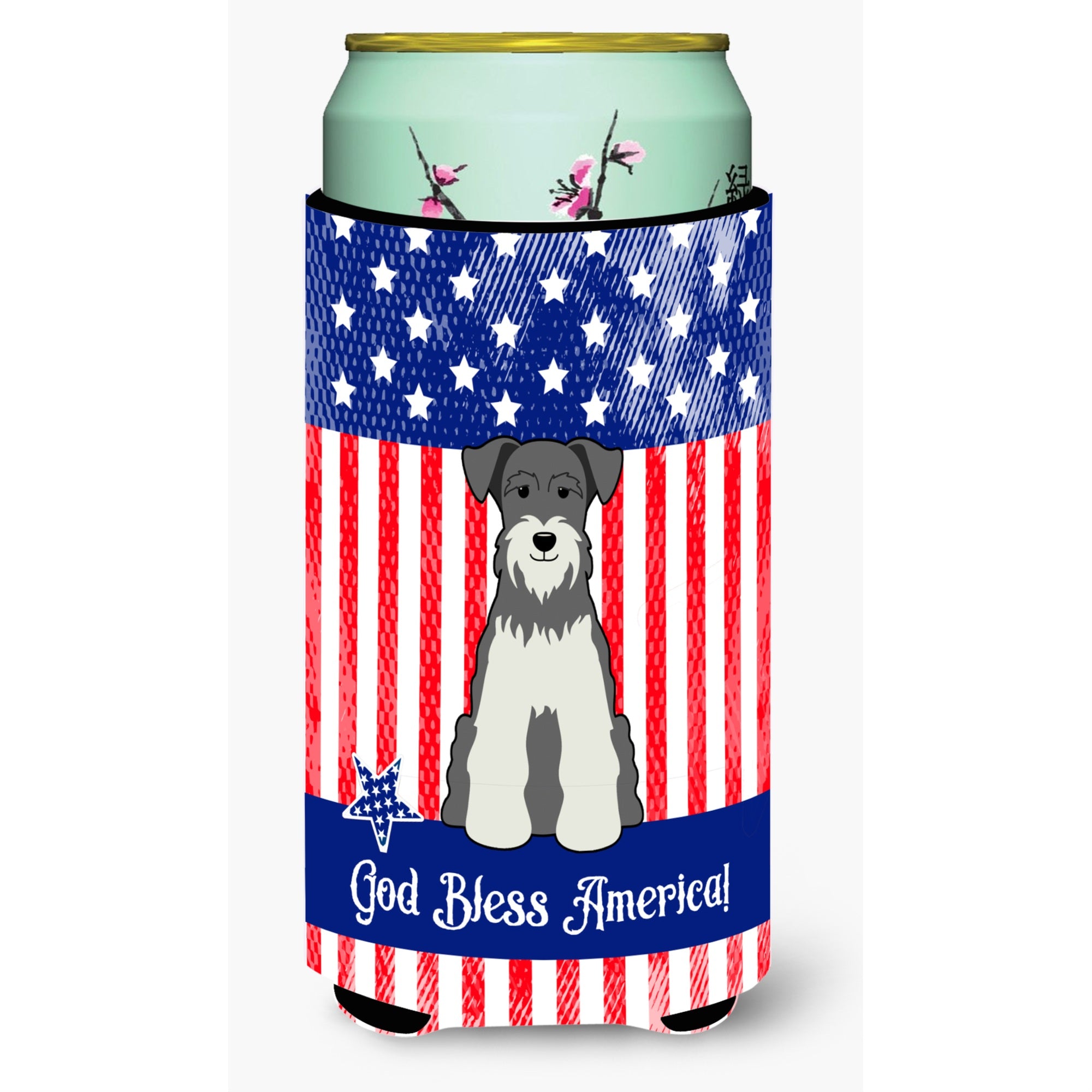 'Caroline'S Treasures Bb3049Tbc Usa Miniature Schanuzer Salt Pepper Tall Boy Hugger Cold-Beverage-Koozies, Multicolor''